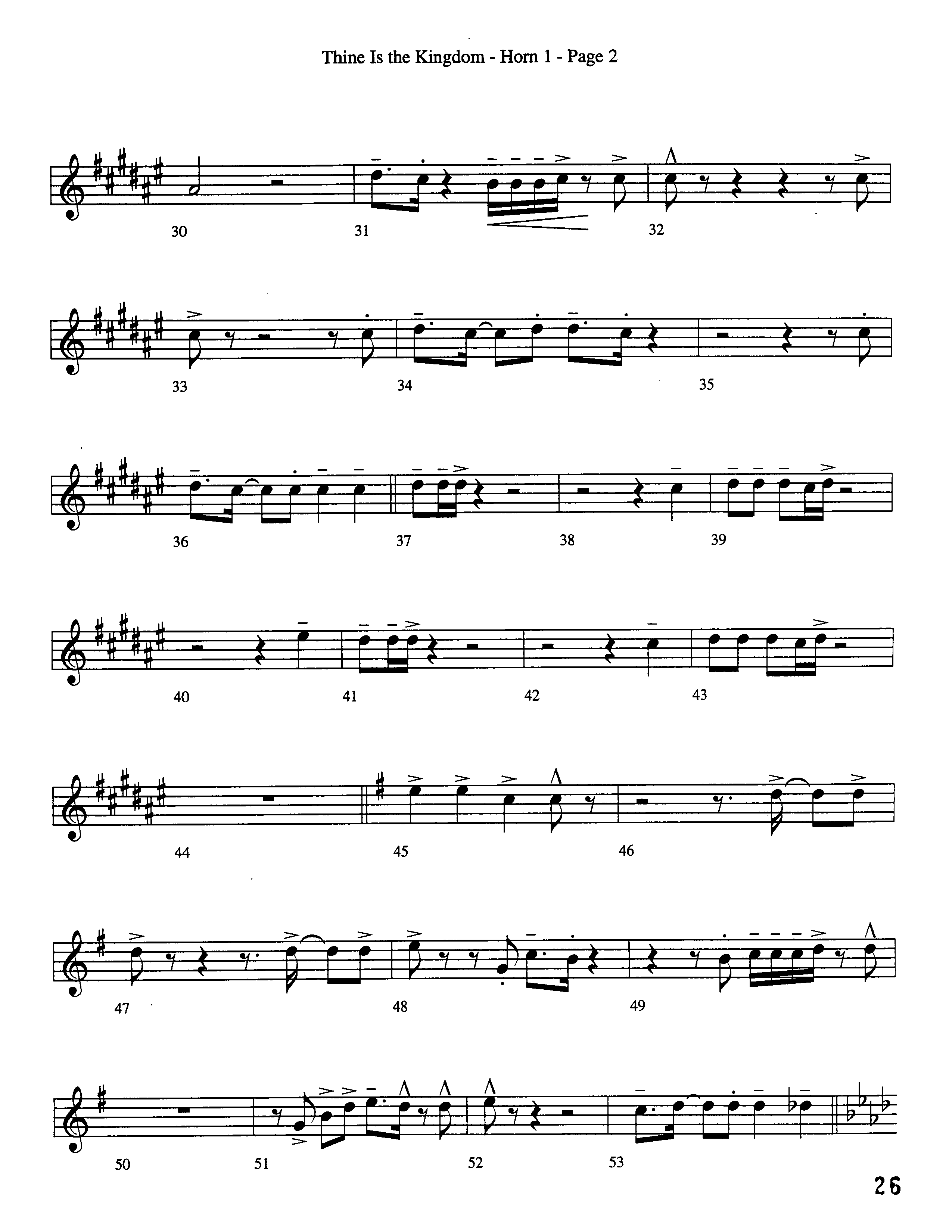 Thine Is The Kingdom (Choral Anthem SATB) French Horn (Word Music Choral / Arr. David Clydesdale)