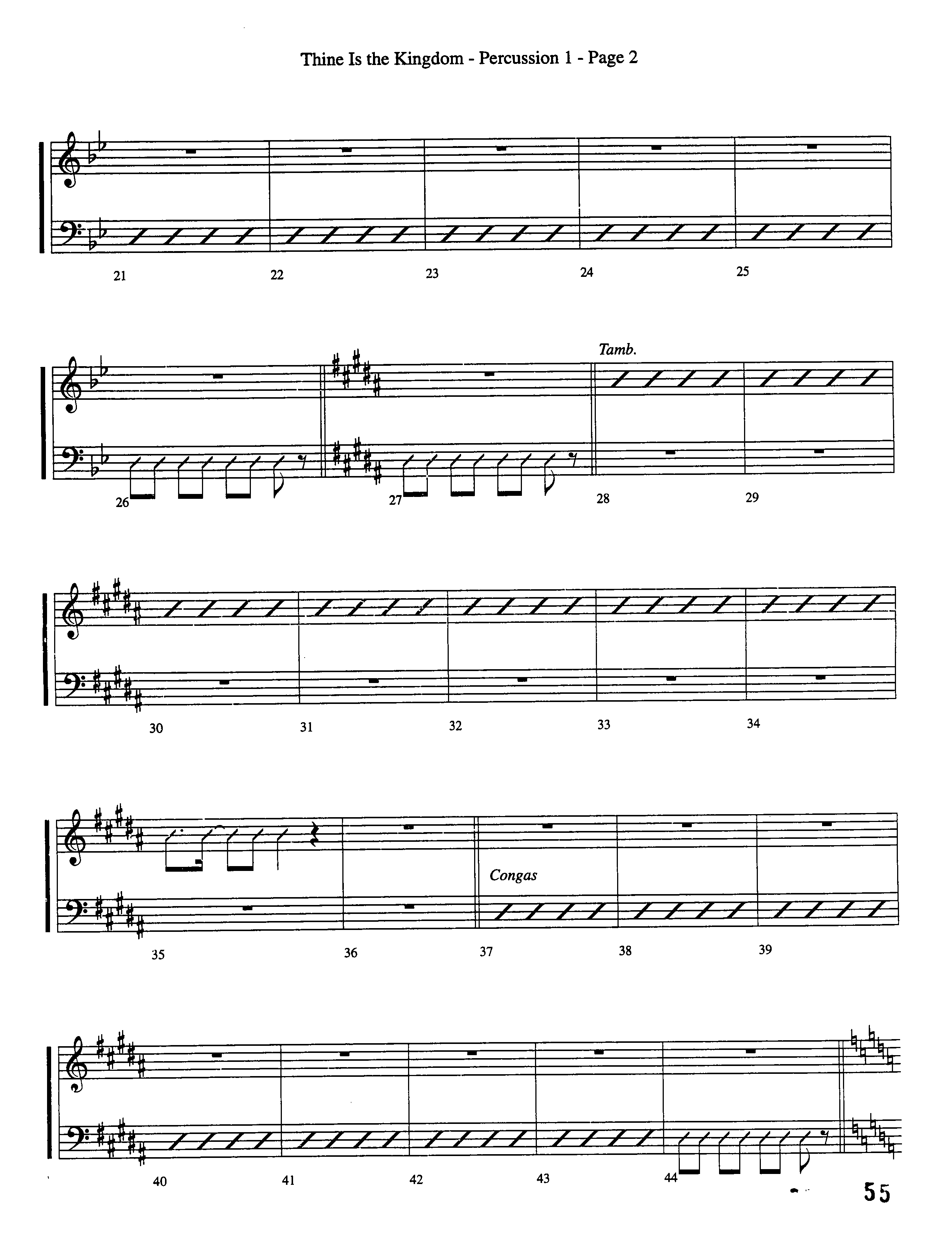 Thine Is The Kingdom (Choral Anthem SATB) Percussion 1/2 (Word Music Choral / Arr. David Clydesdale)