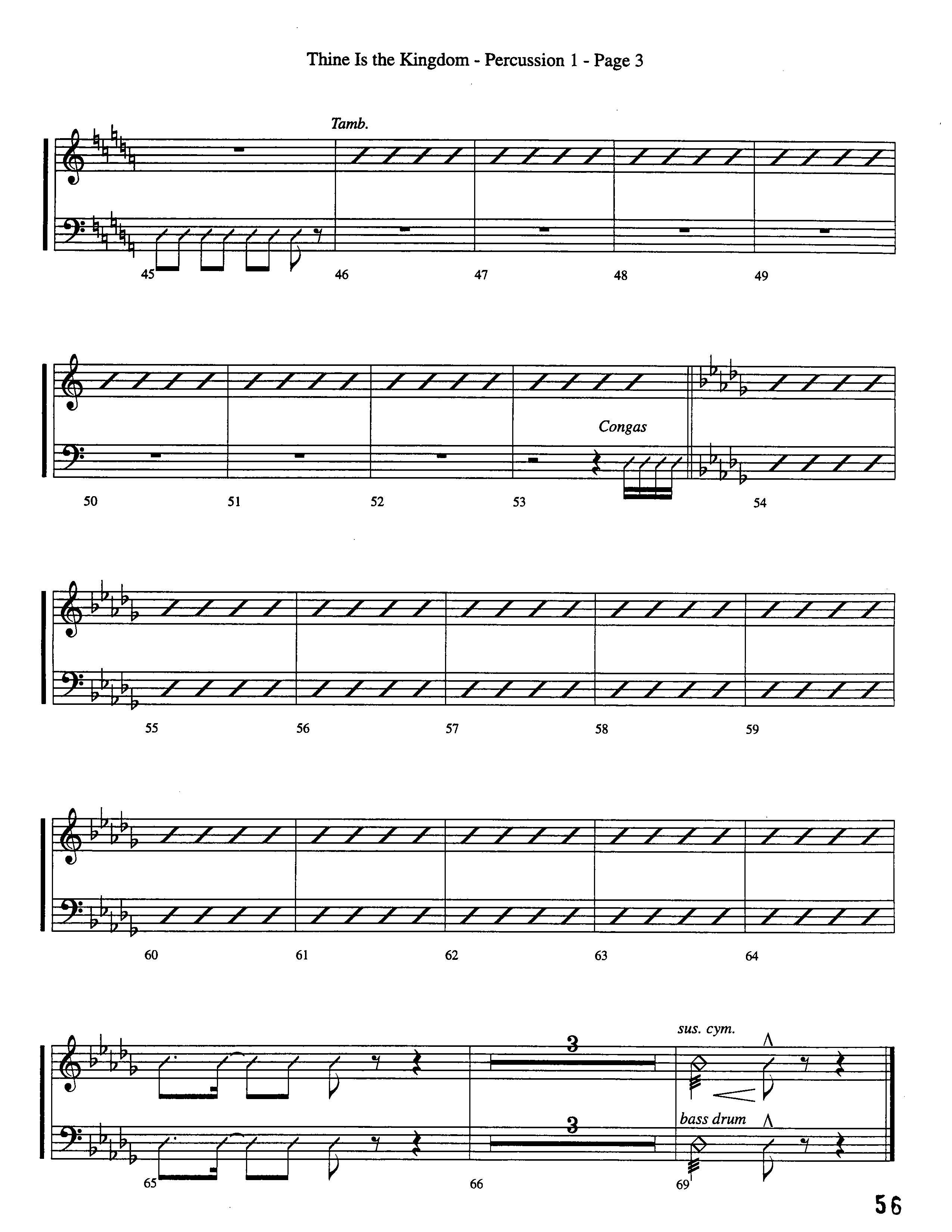 Thine Is The Kingdom (Choral Anthem SATB) Percussion 1/2 (Word Music Choral / Arr. David Clydesdale)