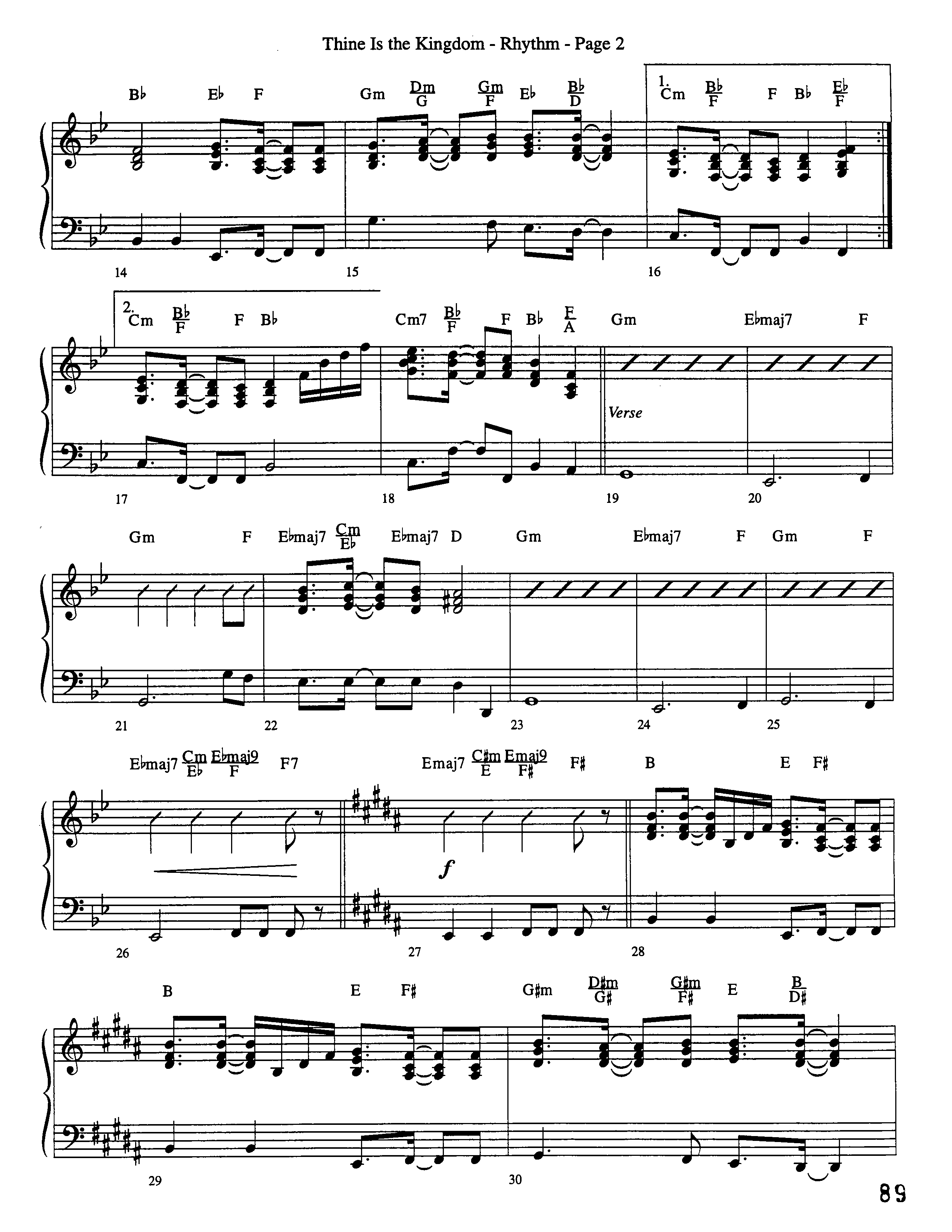 Thine Is The Kingdom (Choral Anthem SATB) Rhythm Chart (Word Music Choral / Arr. David Clydesdale)