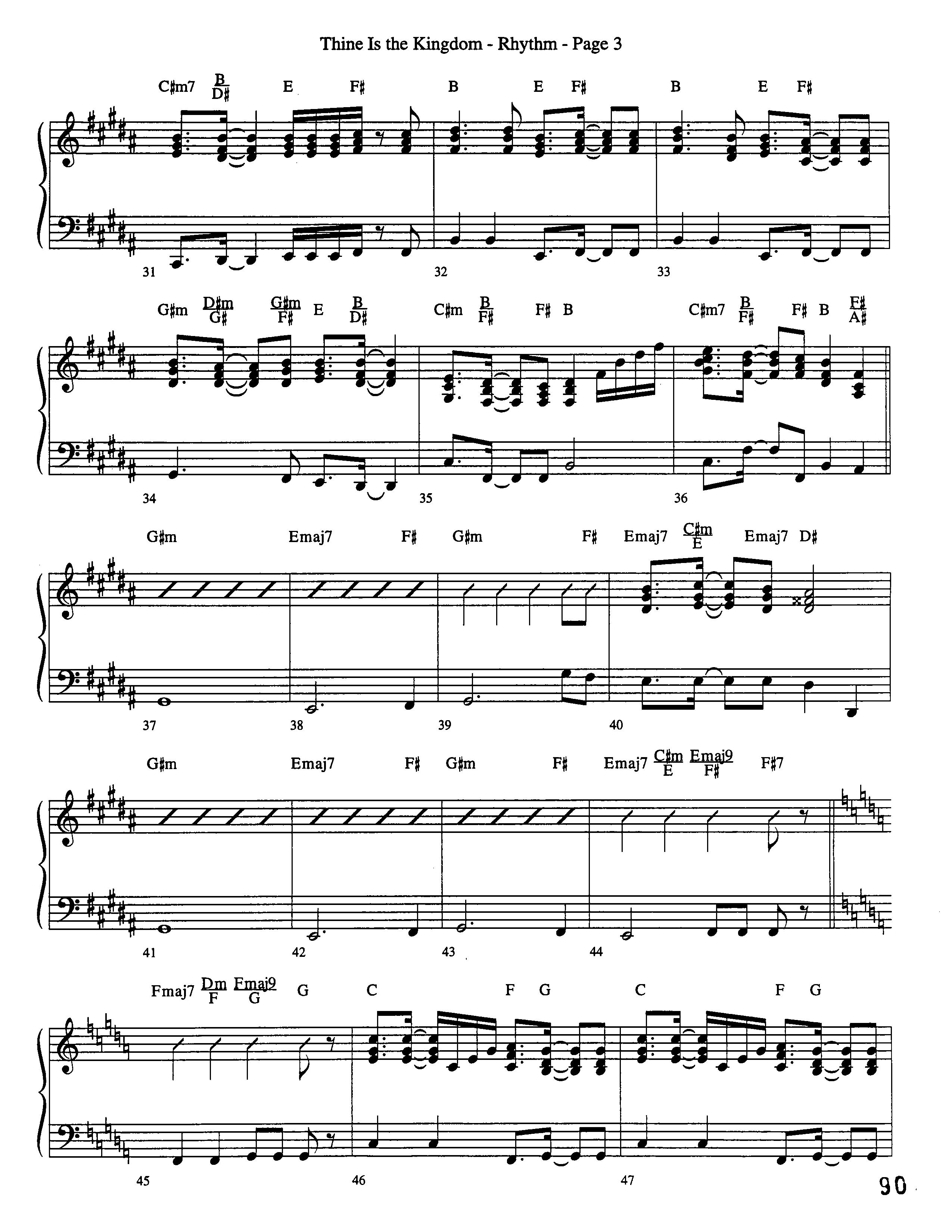 Thine Is The Kingdom (Choral Anthem SATB) Rhythm Chart (Word Music Choral / Arr. David Clydesdale)