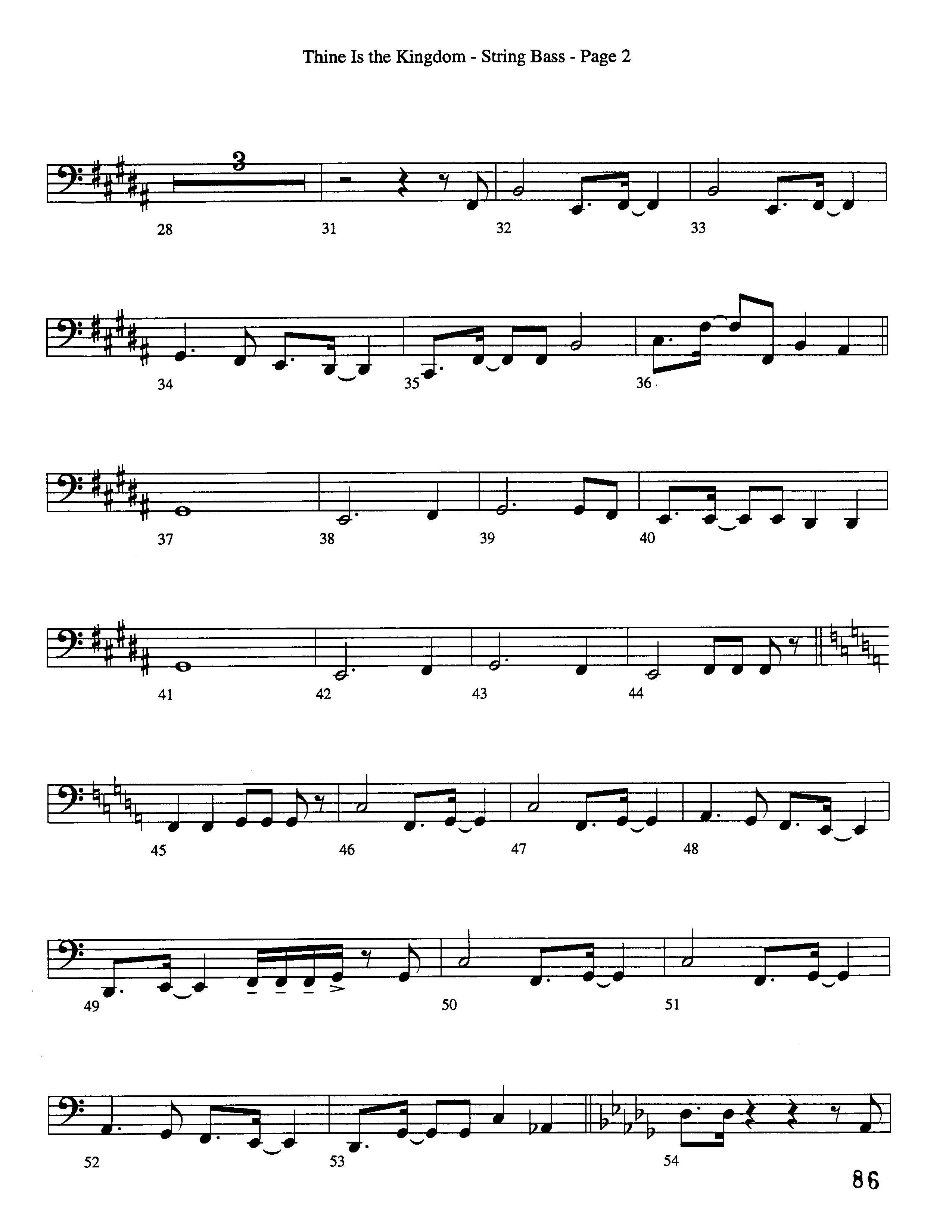 Thine Is The Kingdom (Choral Anthem SATB) String Bass (Word Music Choral / Arr. David Clydesdale)