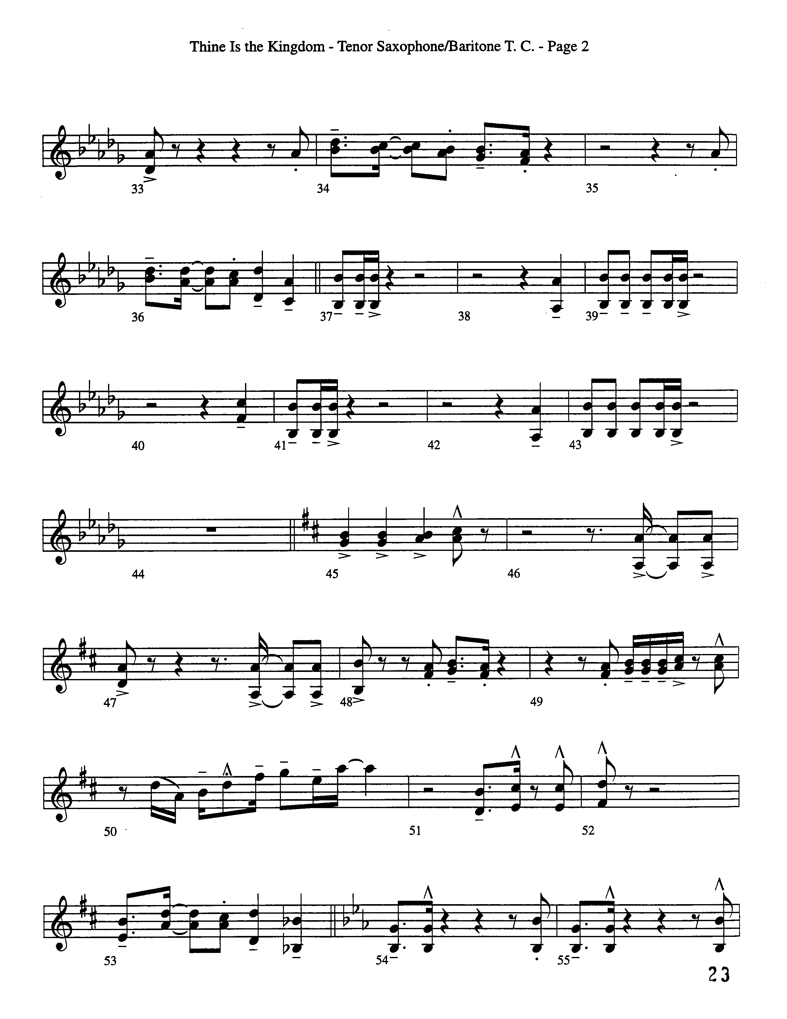 Thine Is The Kingdom (Choral Anthem SATB) Tenor Sax/Baritone T.C. (Word Music Choral / Arr. David Clydesdale)