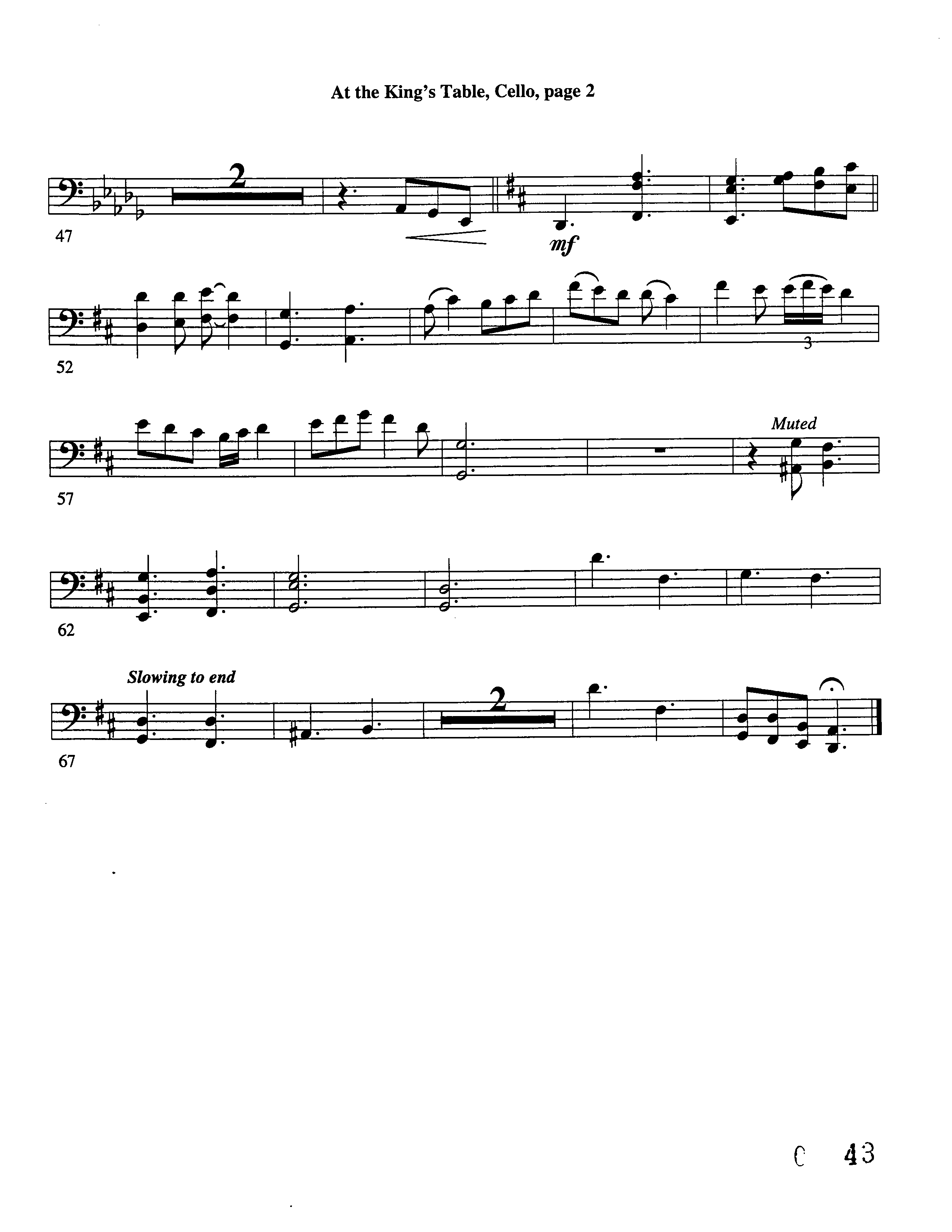 At The King's Table Cello (Word Music Choral / Arr. David Clydesdale)