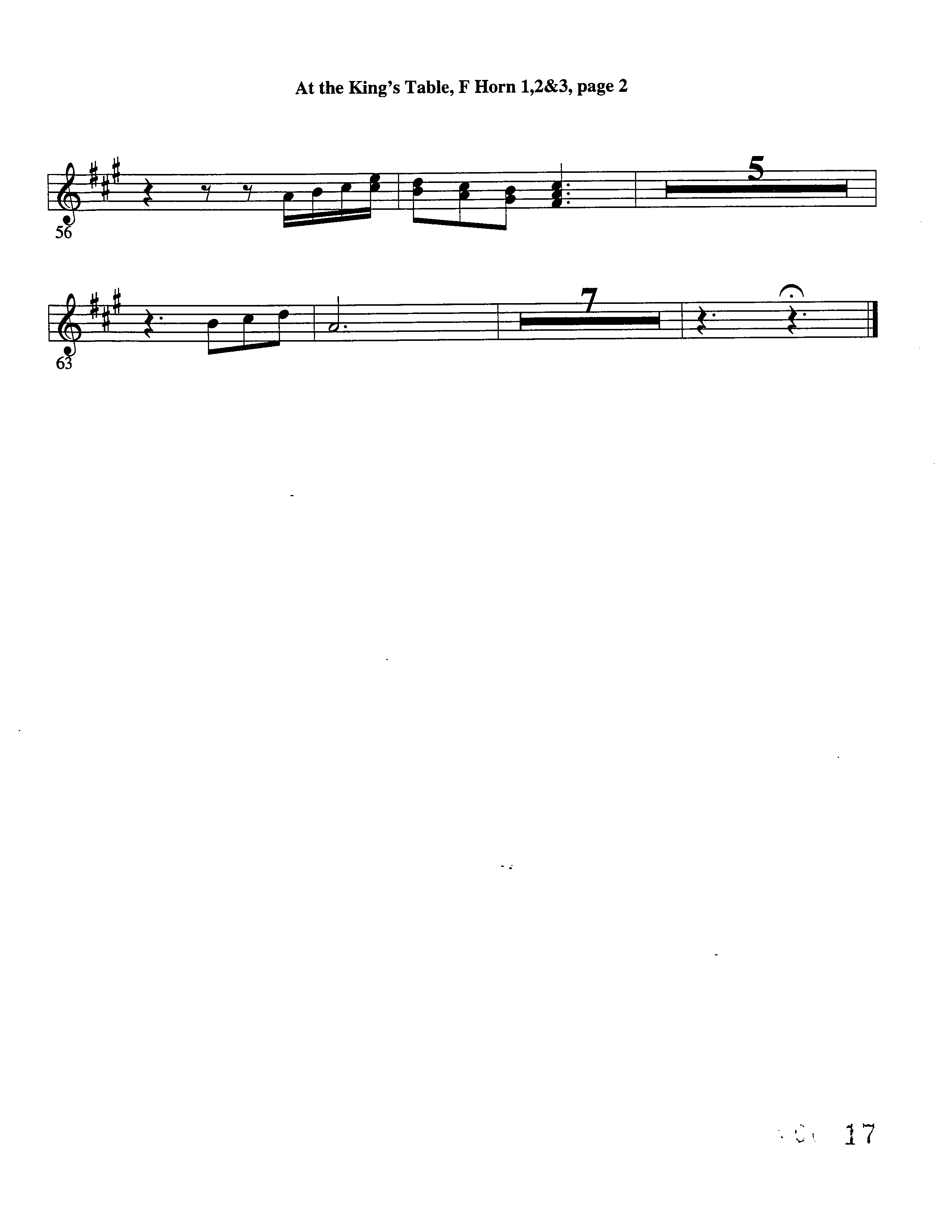 At The King's Table French Horn (Word Music Choral / Arr. David Clydesdale)