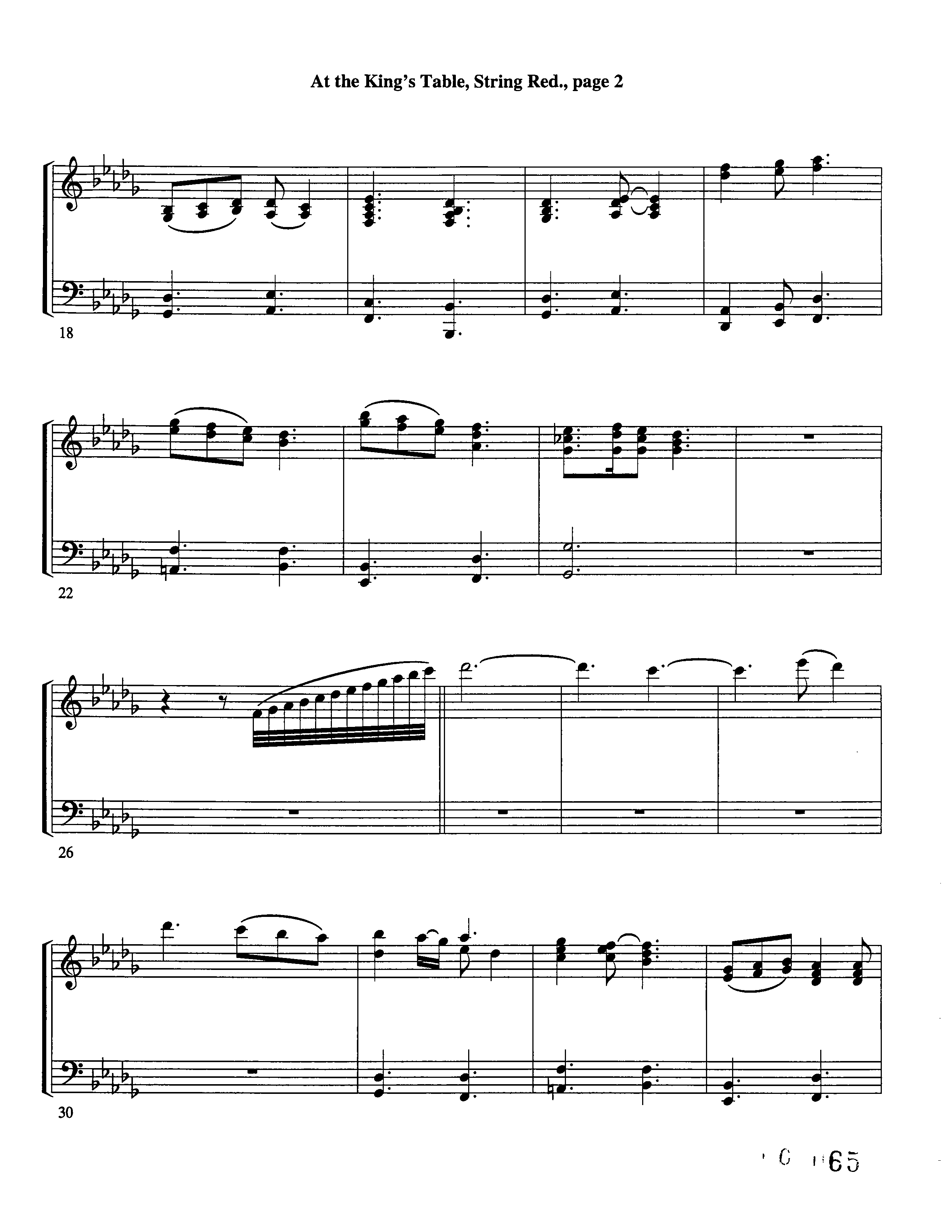 At The King's Table String Reduction (Word Music Choral / Arr. David Clydesdale)