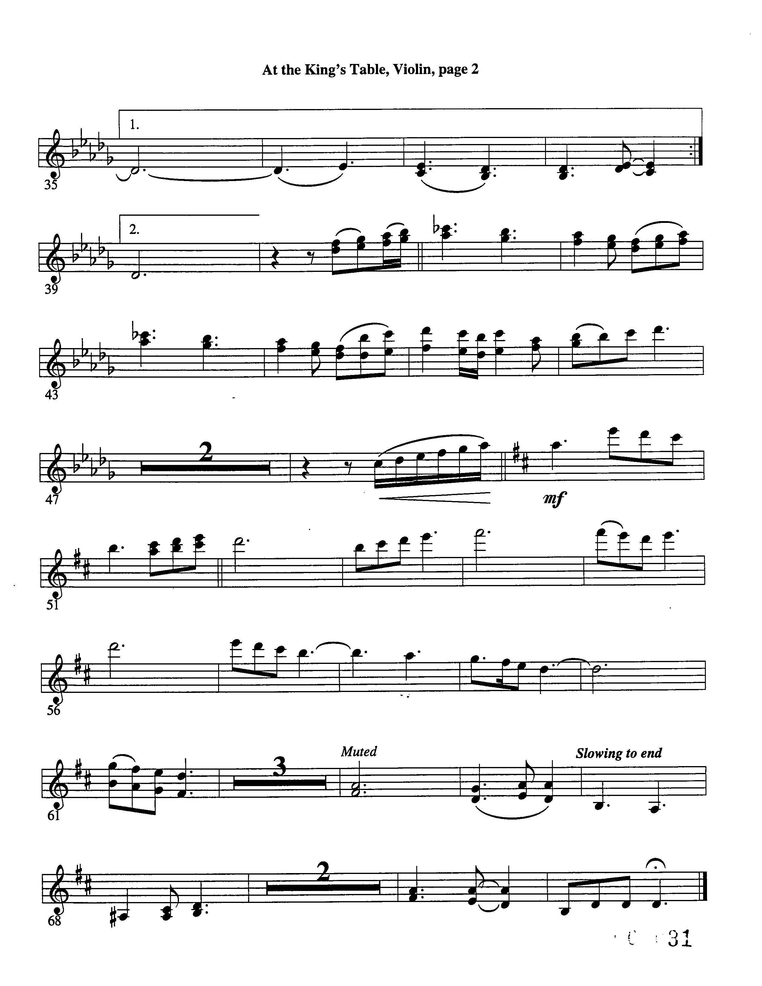 At The King's Table Violins (Word Music Choral / Arr. David Clydesdale)