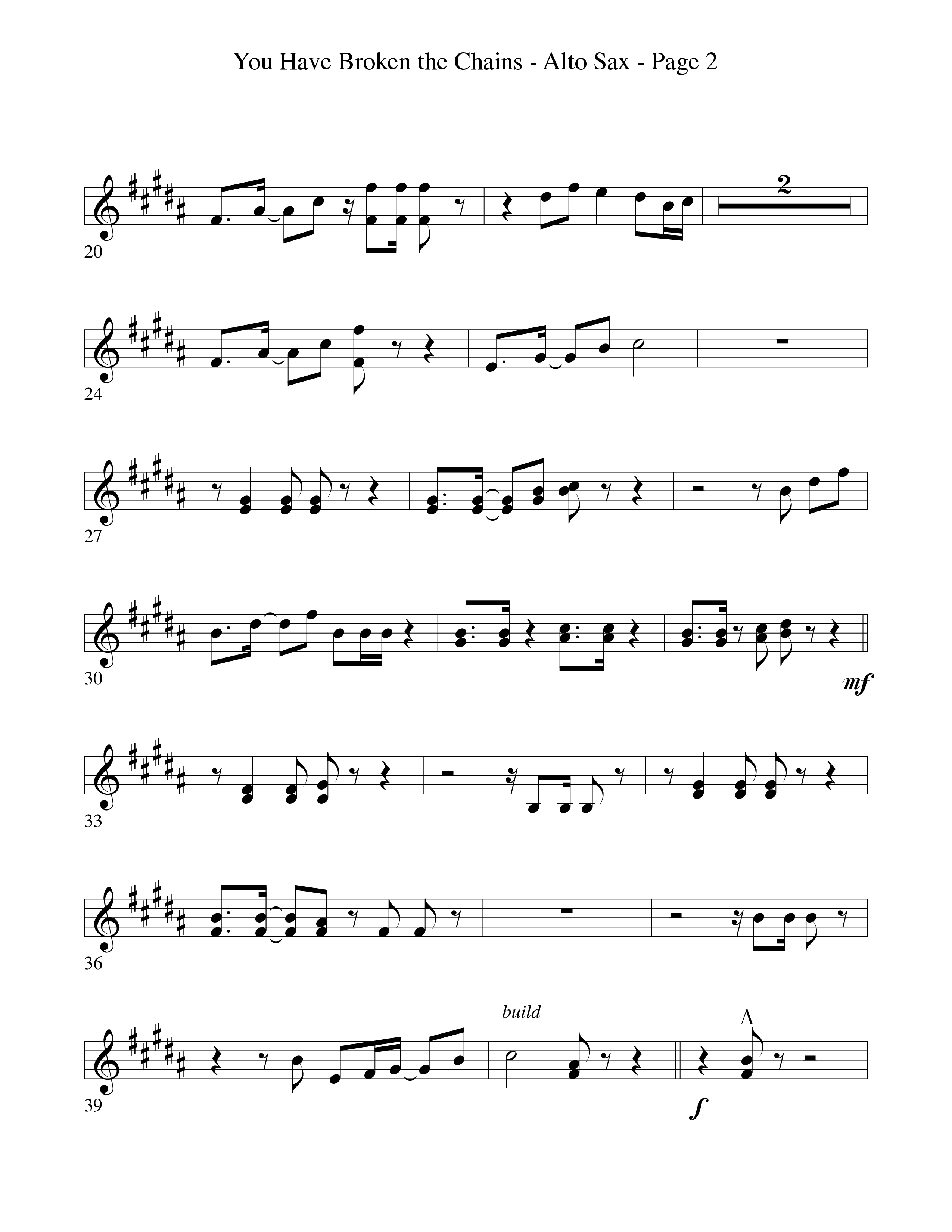 You Have Broken The Chains Alto Sax (Word Music Choral / Arr. David Clydesdale)