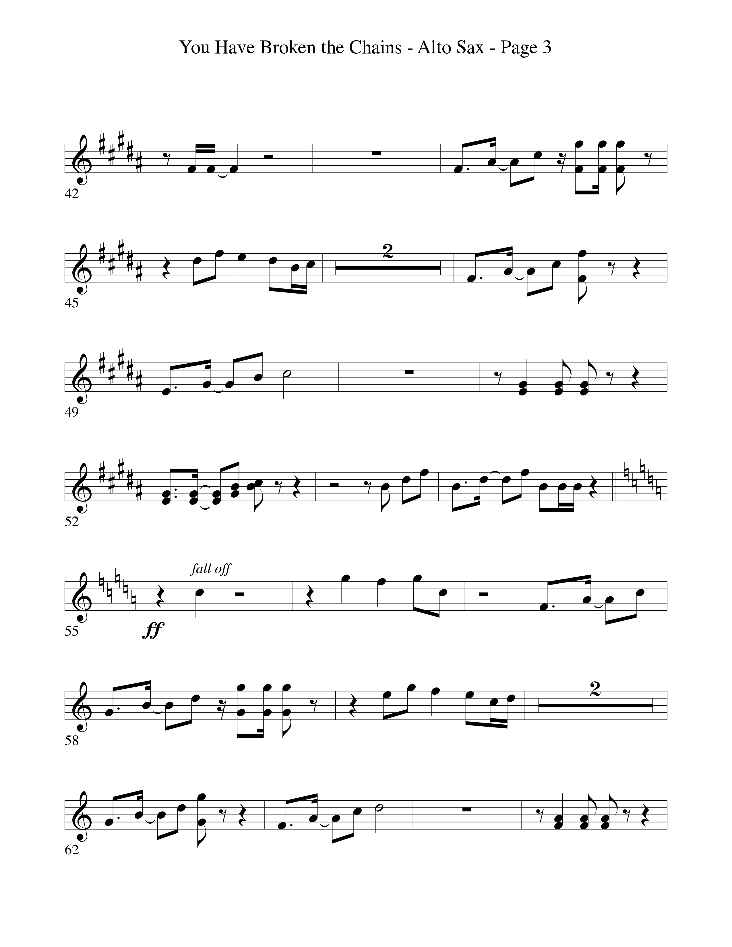 You Have Broken The Chains Alto Sax (Word Music Choral / Arr. David Clydesdale)