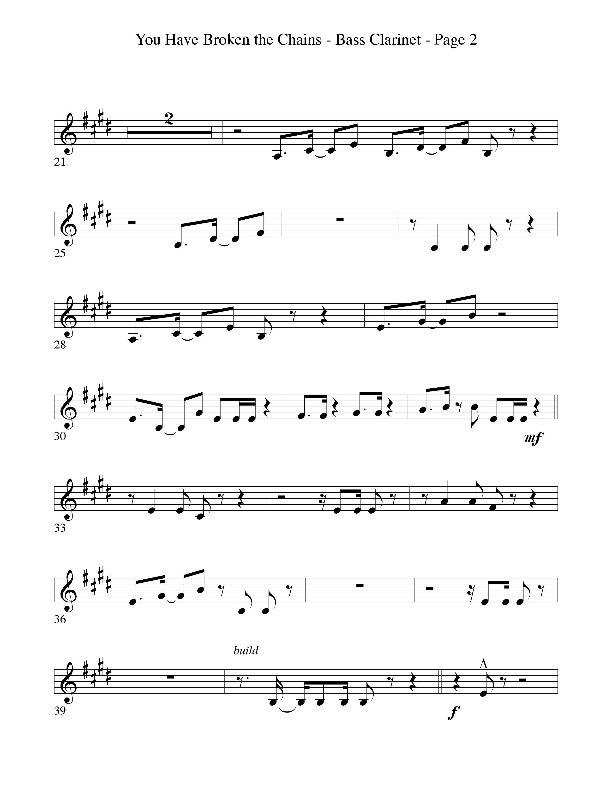 You Have Broken The Chains Bass Clarinet (Word Music Choral / Arr. David Clydesdale)