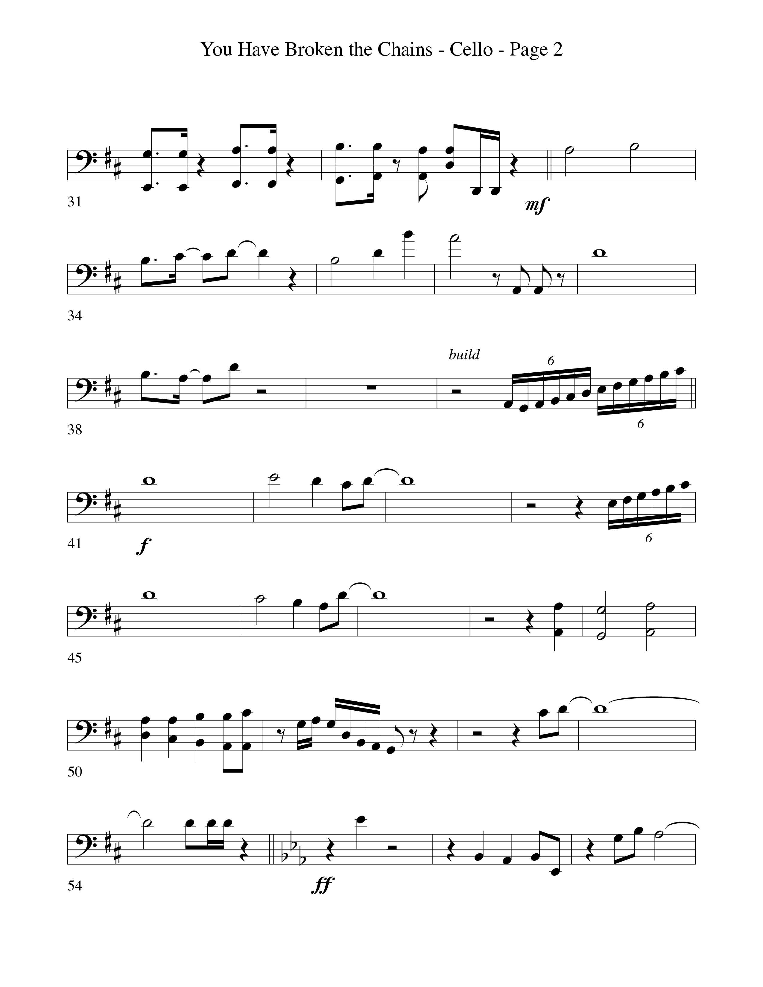 You Have Broken The Chains Cello (Word Music Choral / Arr. David Clydesdale)