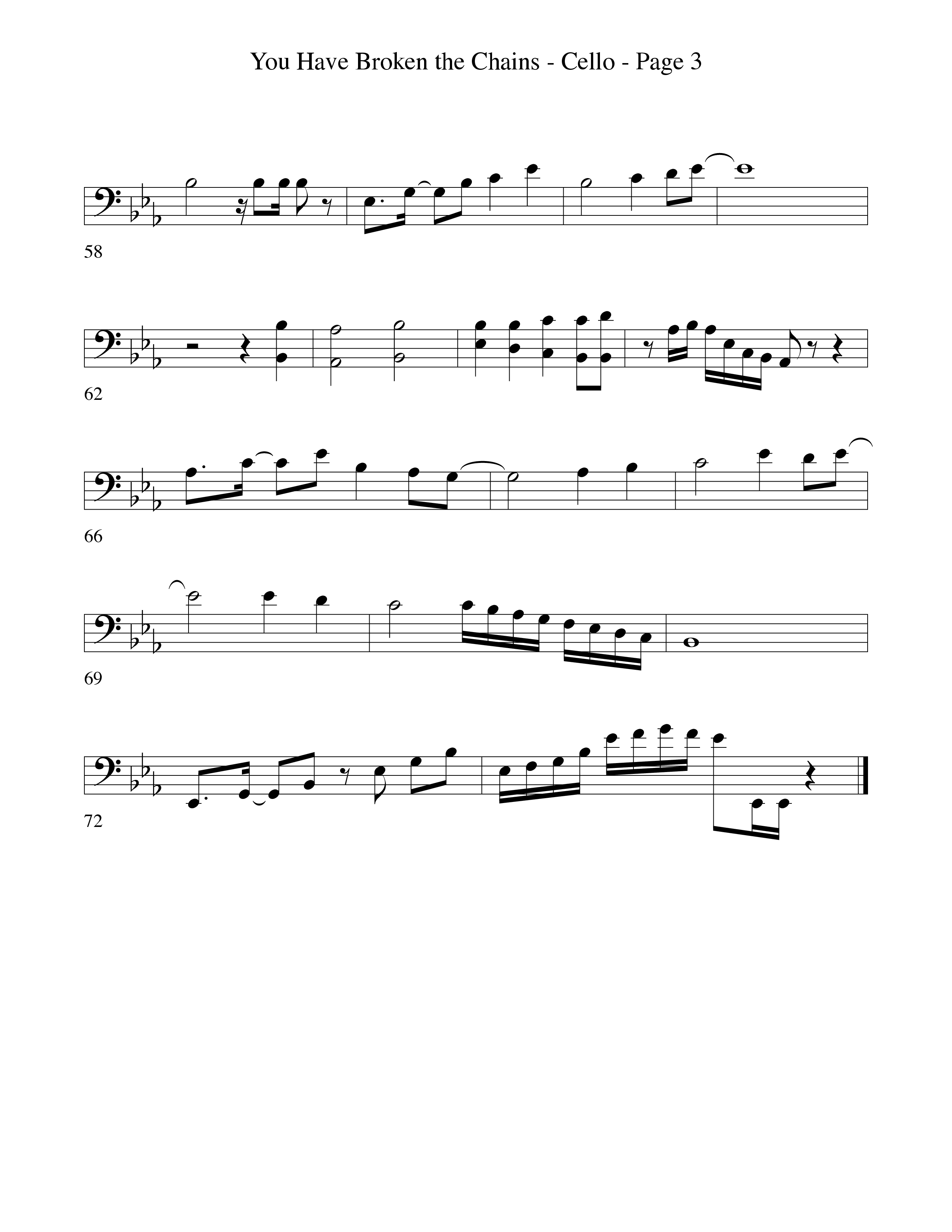 You Have Broken The Chains Cello (Word Music Choral / Arr. David Clydesdale)