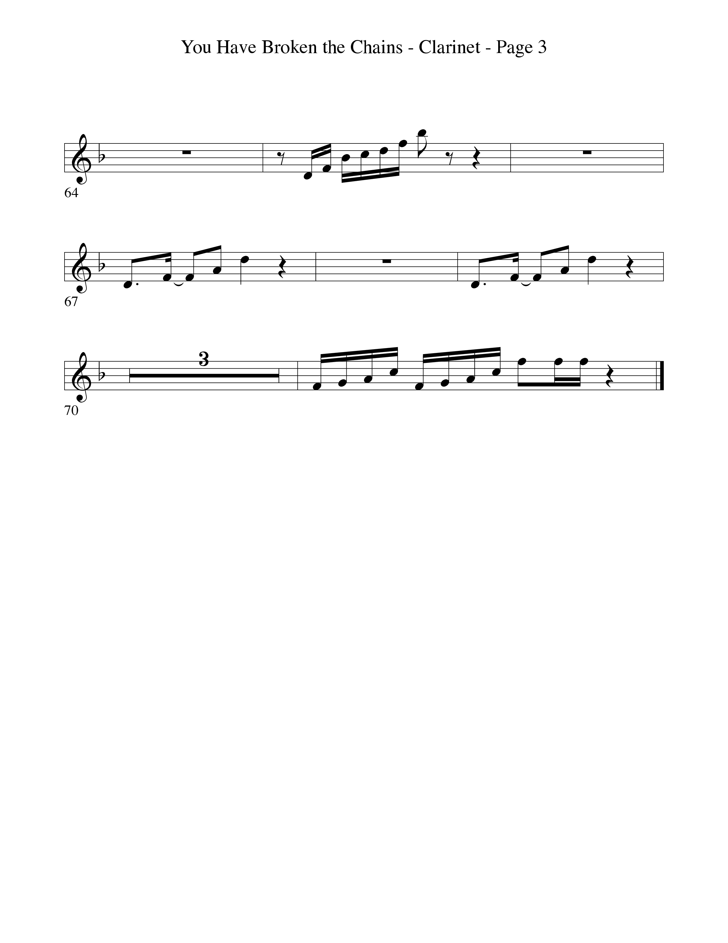 You Have Broken The Chains Clarinet (Word Music Choral / Arr. David Clydesdale)