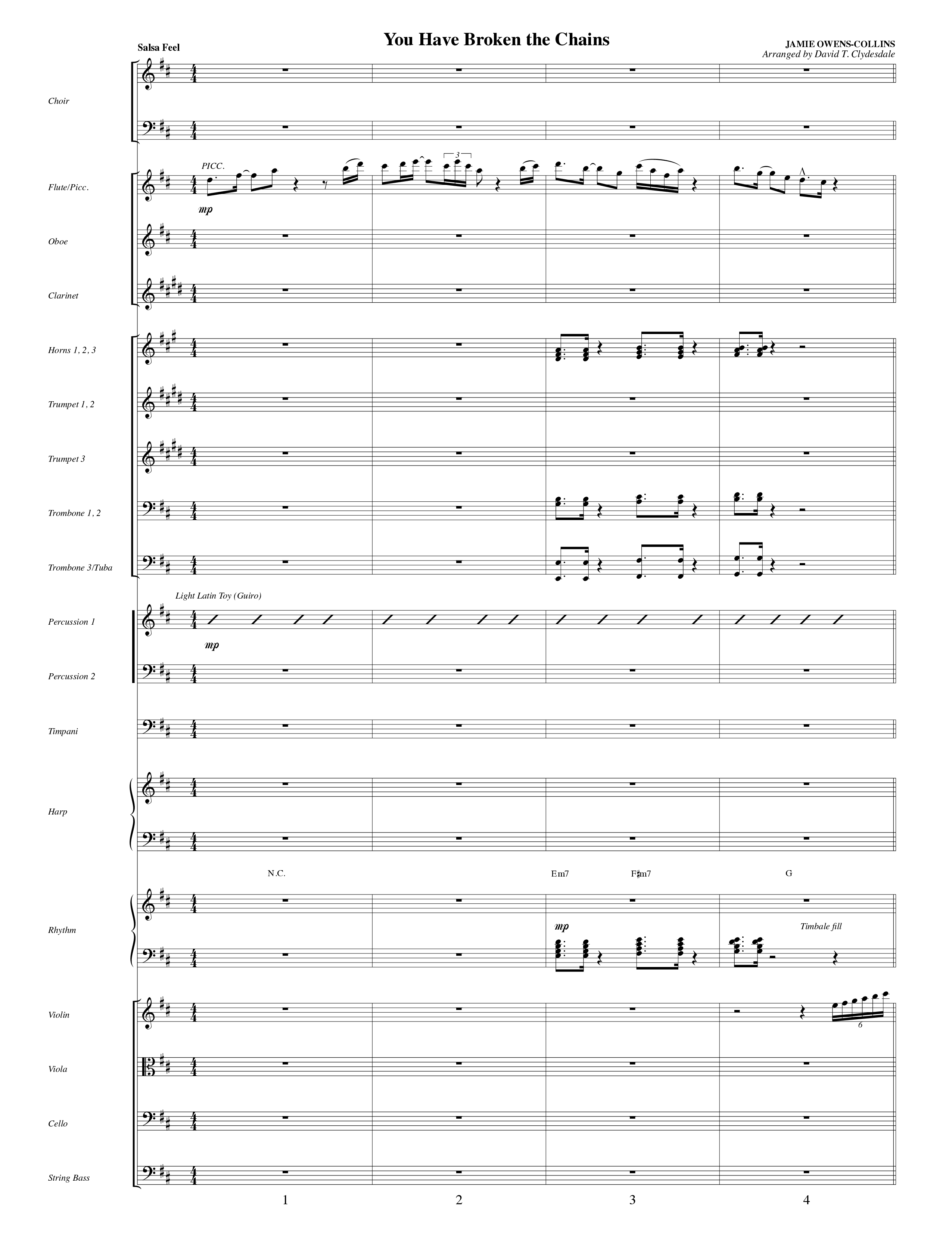 You Have Broken The Chains Orchestration (Word Music Choral / Arr. David Clydesdale)