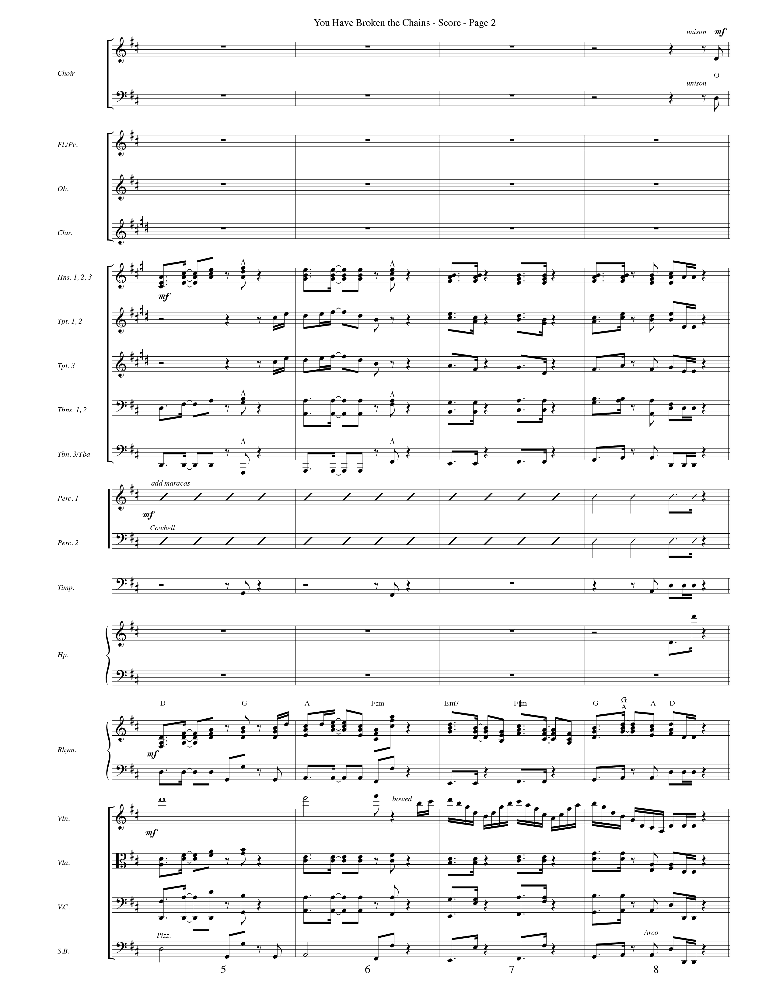 You Have Broken The Chains Orchestration (Word Music Choral / Arr. David Clydesdale)