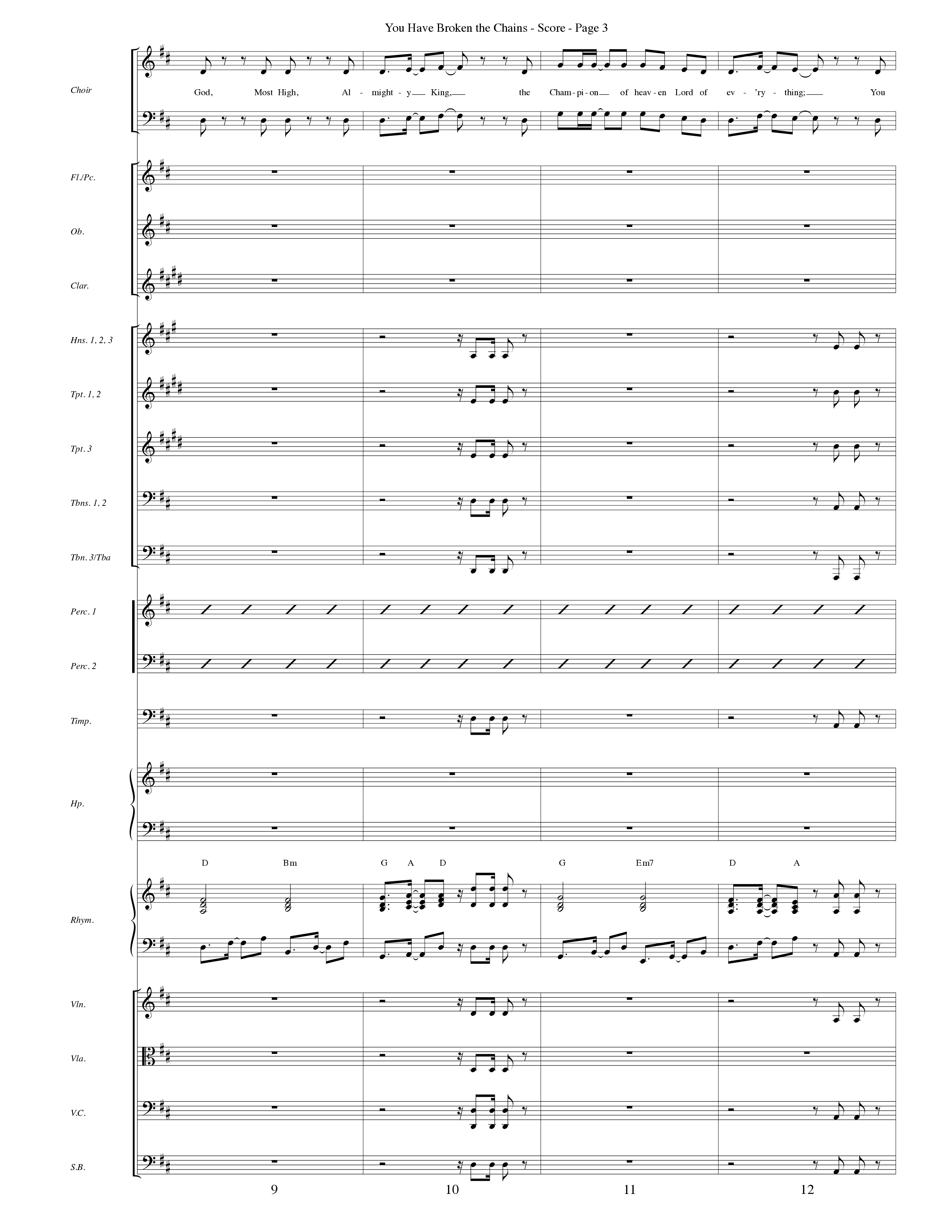 You Have Broken The Chains Orchestration (Word Music Choral / Arr. David Clydesdale)