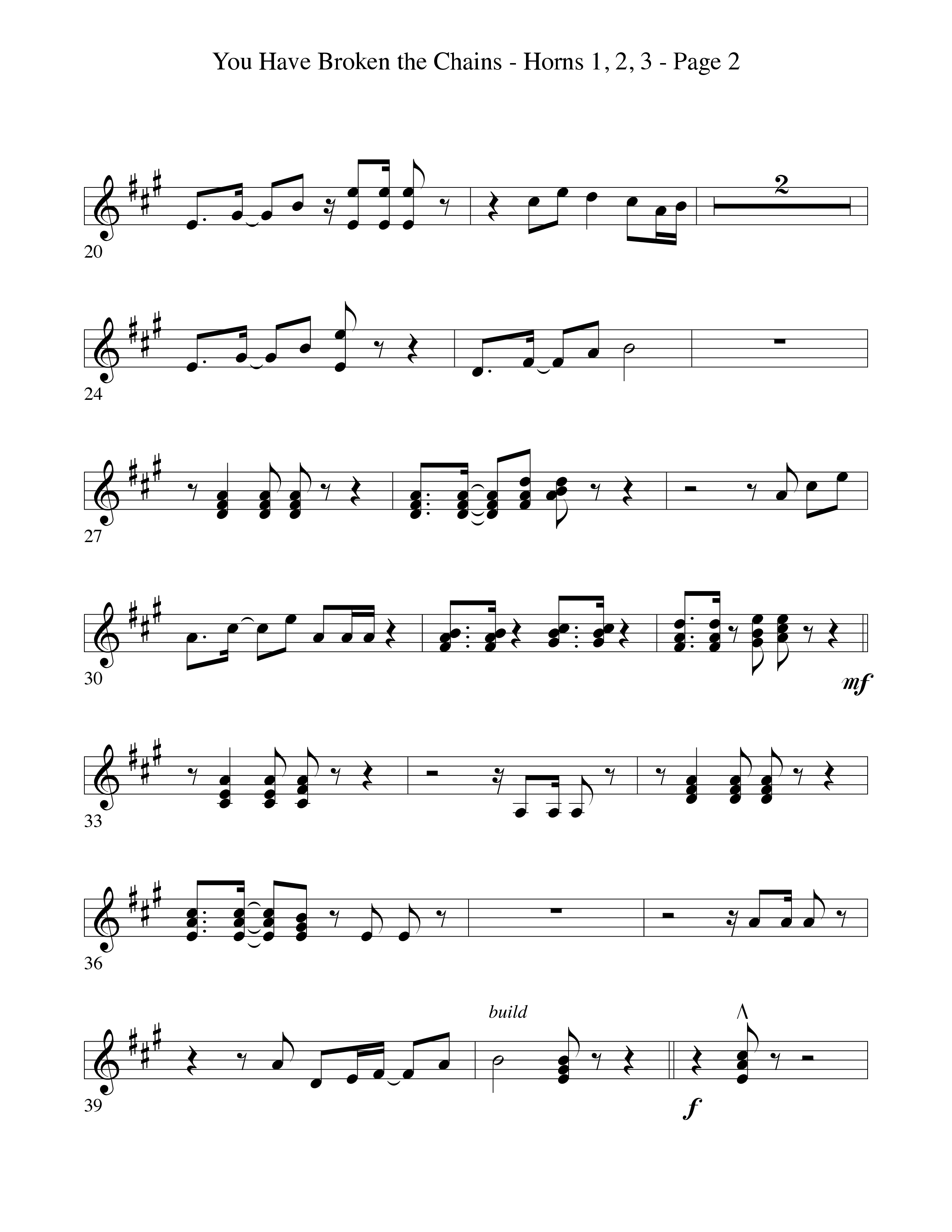You Have Broken The Chains French Horn (Word Music Choral / Arr. David Clydesdale)