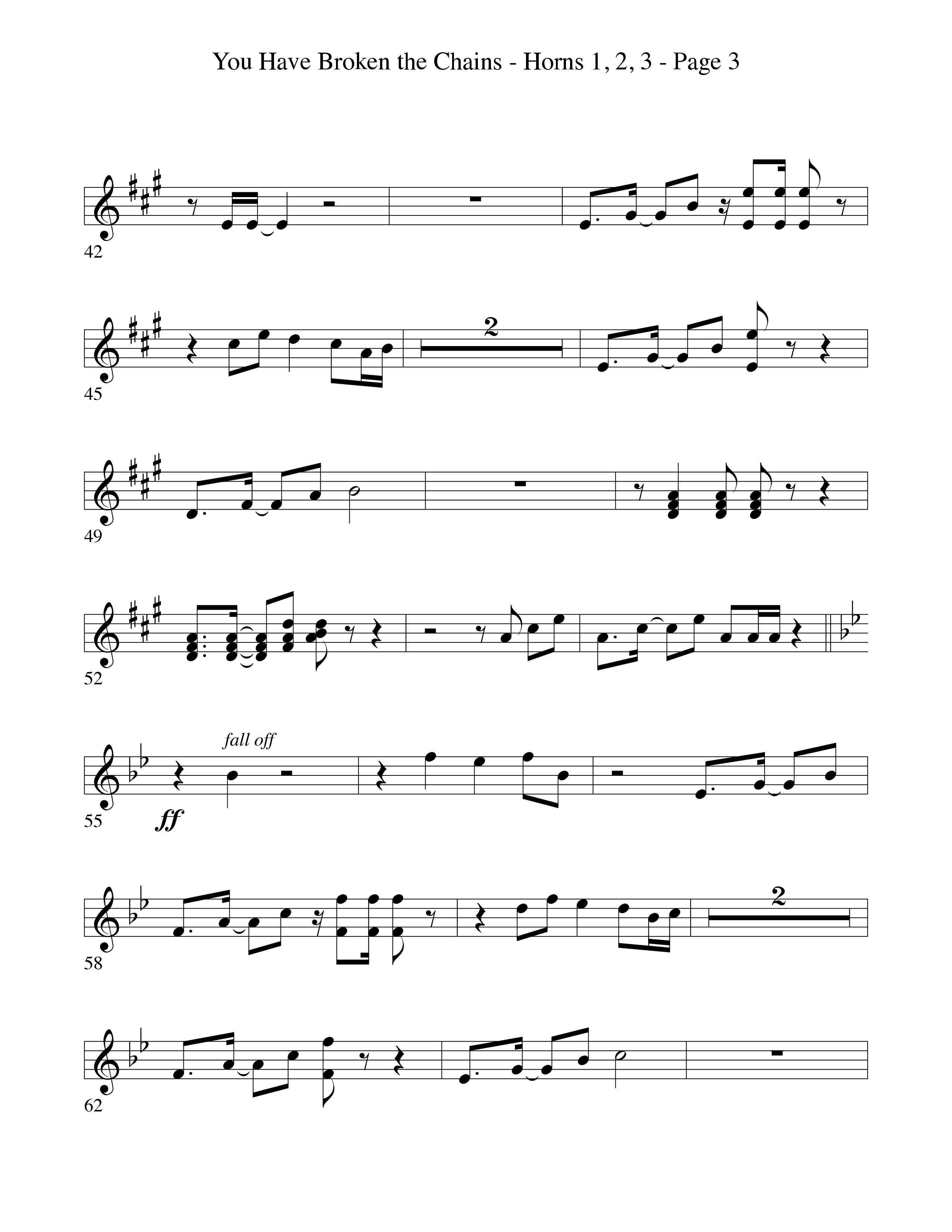 You Have Broken The Chains French Horn (Word Music Choral / Arr. David Clydesdale)