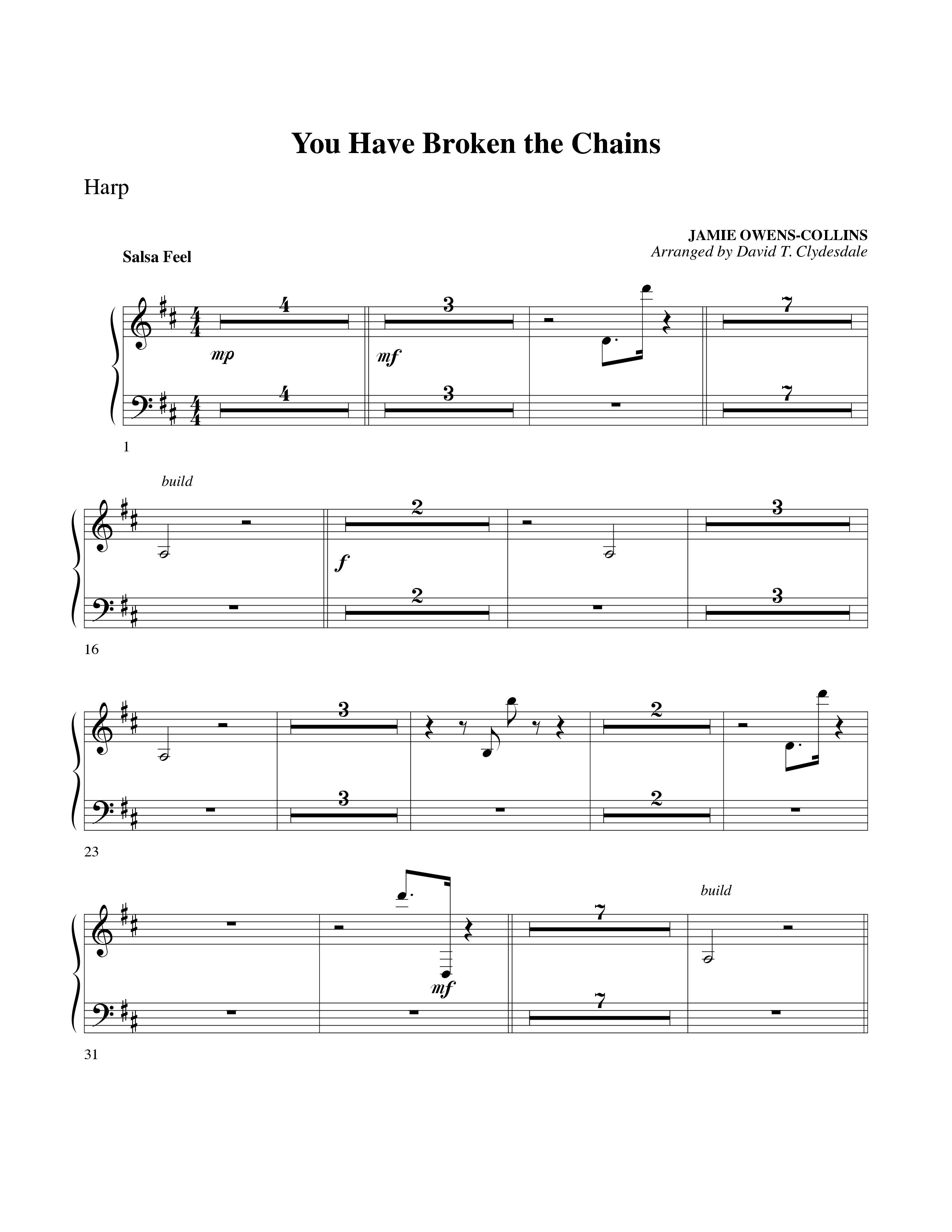 You Have Broken The Chains Harp (Word Music Choral / Arr. David Clydesdale)