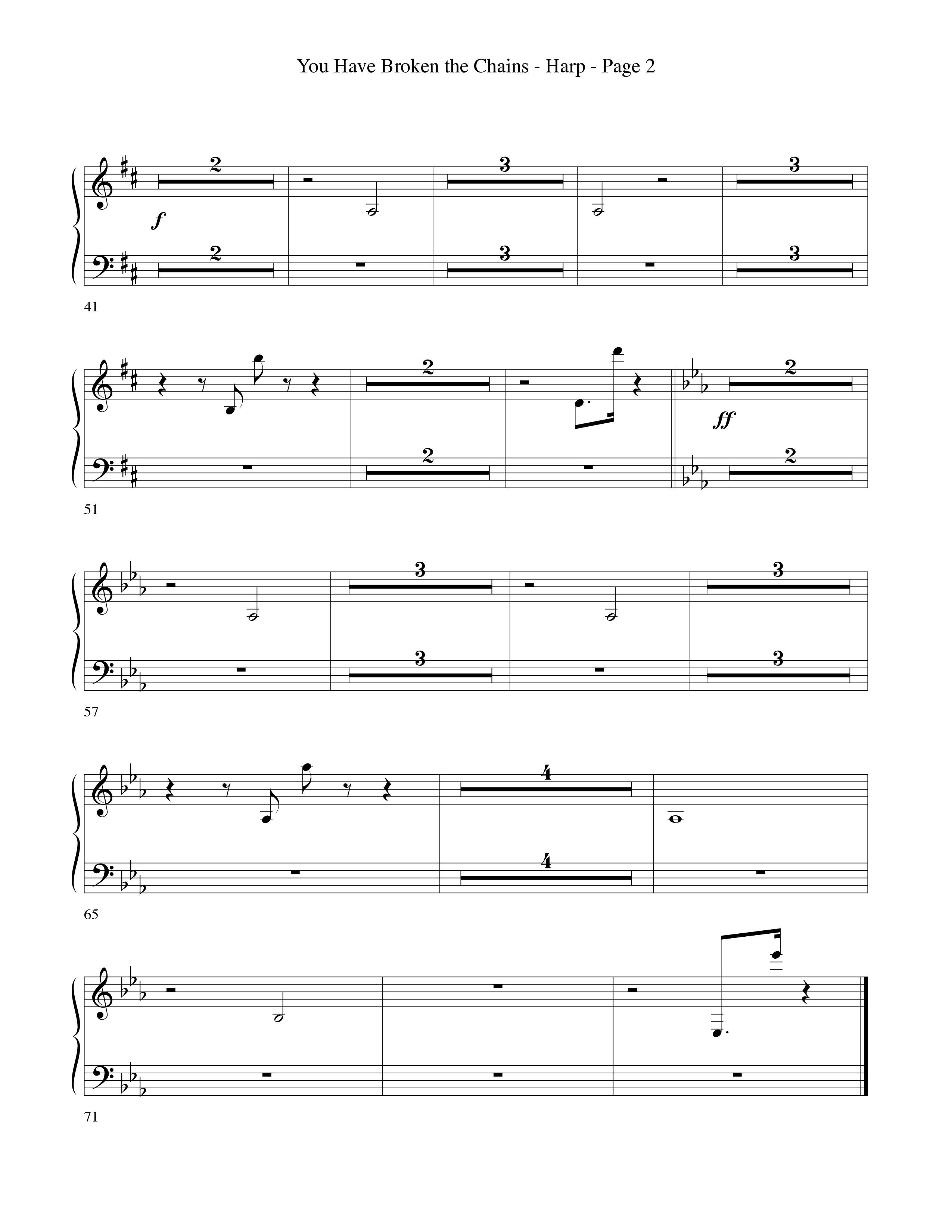 You Have Broken The Chains Harp (Word Music Choral / Arr. David Clydesdale)