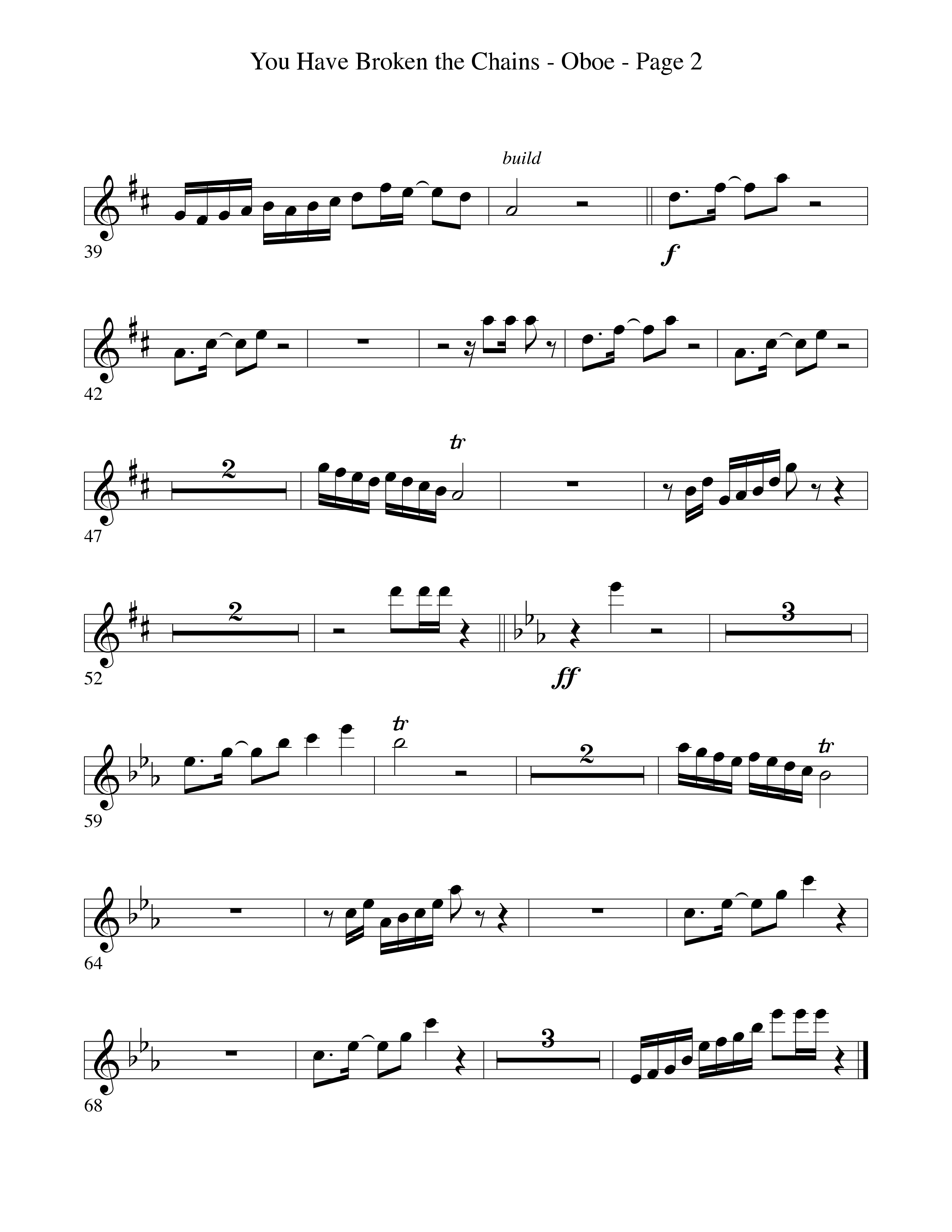 You Have Broken The Chains Oboe (Word Music Choral / Arr. David Clydesdale)