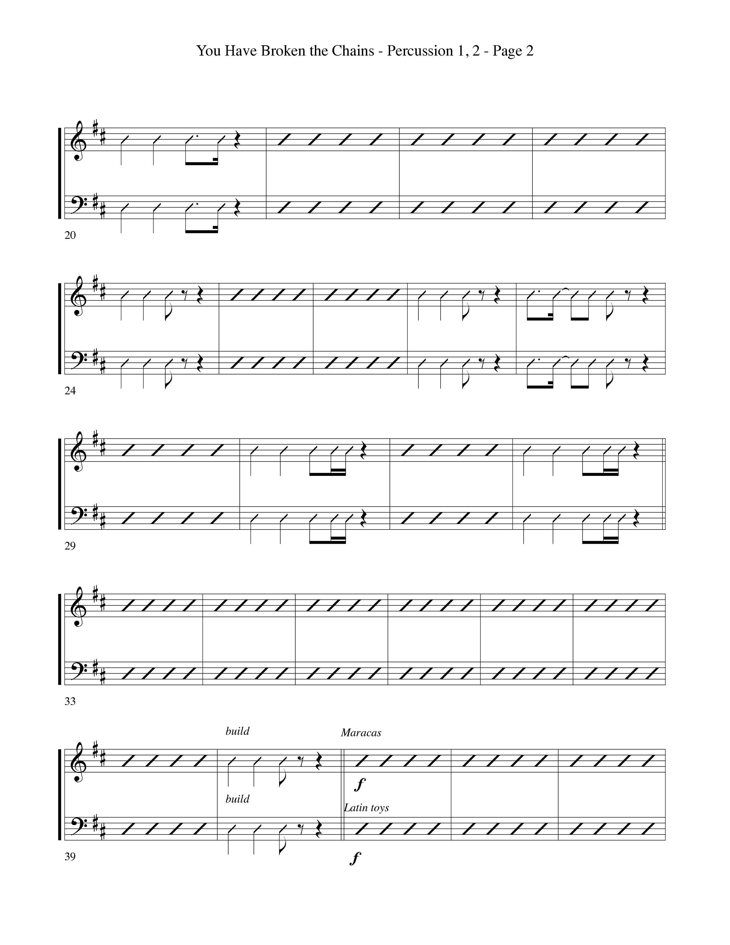 You Have Broken The Chains Percussion 1/2 (Word Music Choral / Arr. David Clydesdale)
