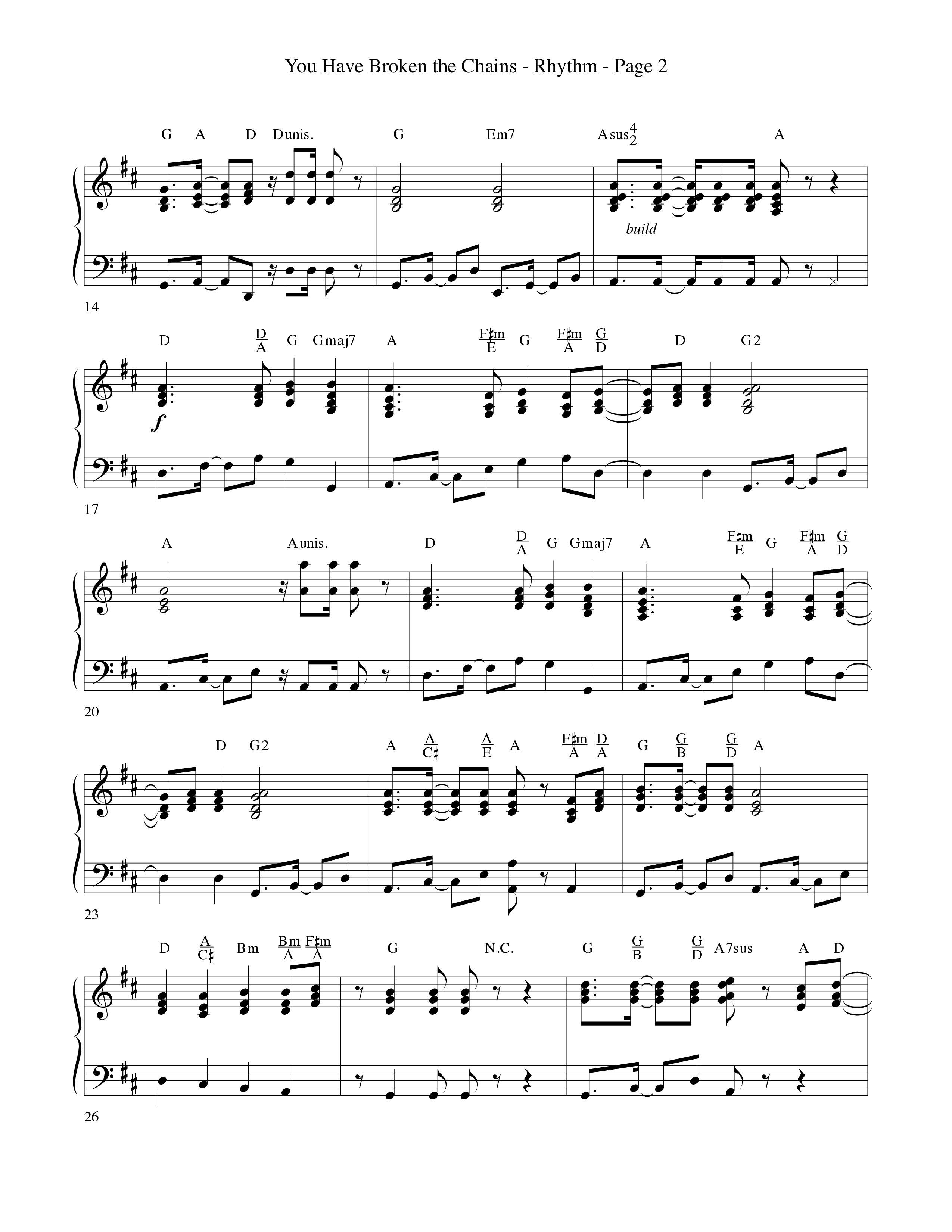 You Have Broken The Chains Rhythm Chart (Word Music Choral / Arr. David Clydesdale)