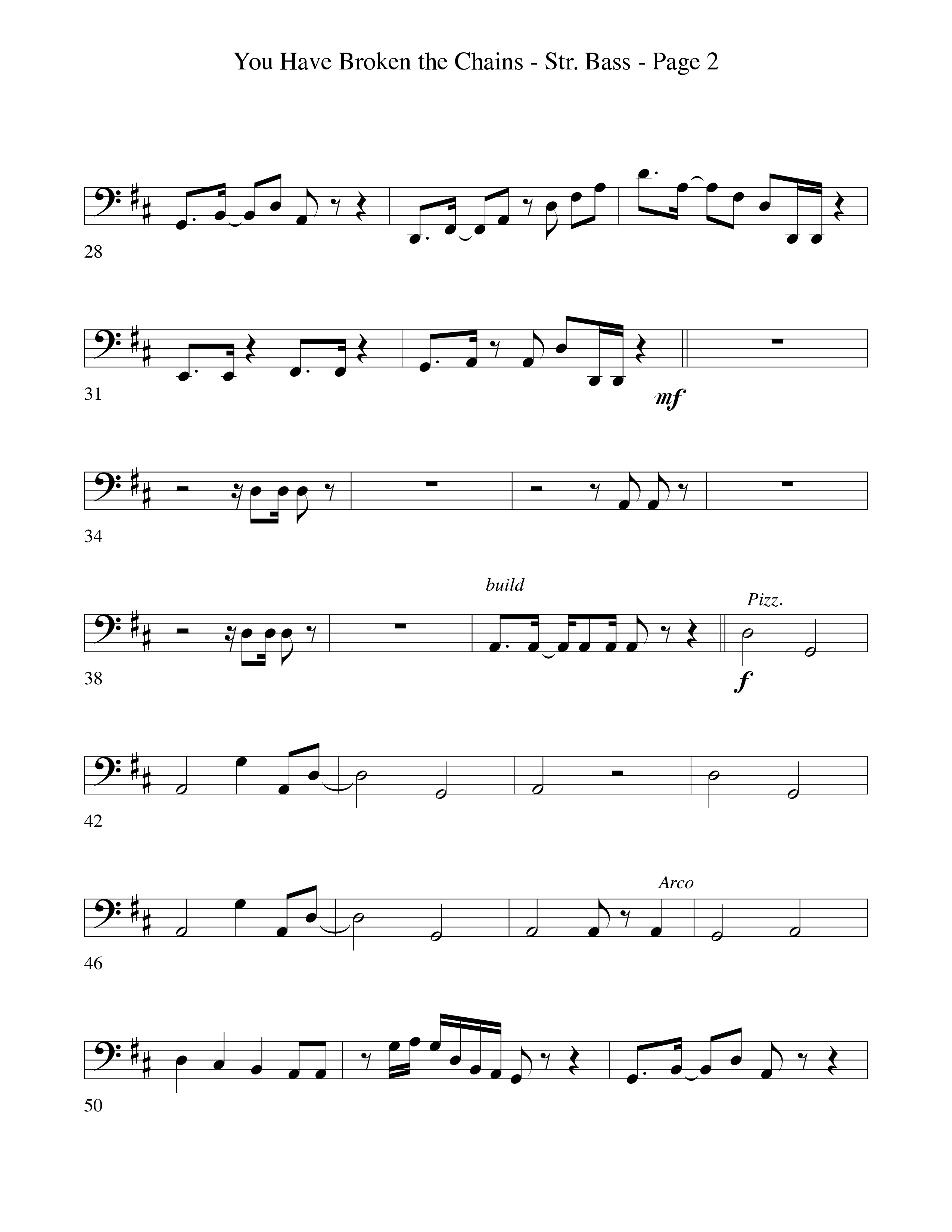You Have Broken The Chains String Bass (Word Music Choral / Arr. David Clydesdale)