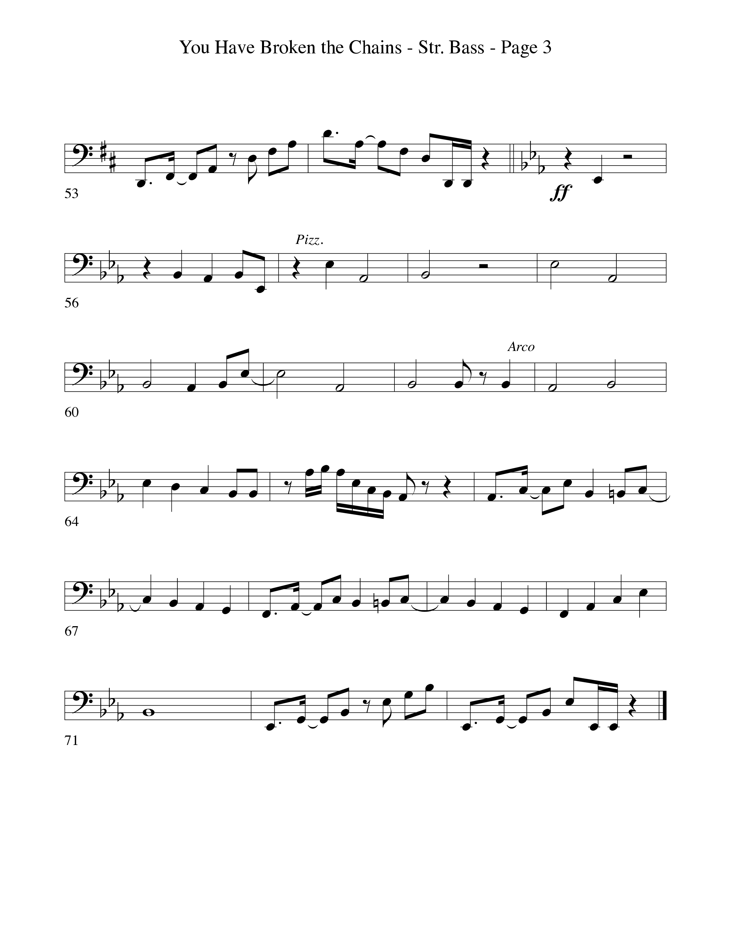 You Have Broken The Chains String Bass (Word Music Choral / Arr. David Clydesdale)