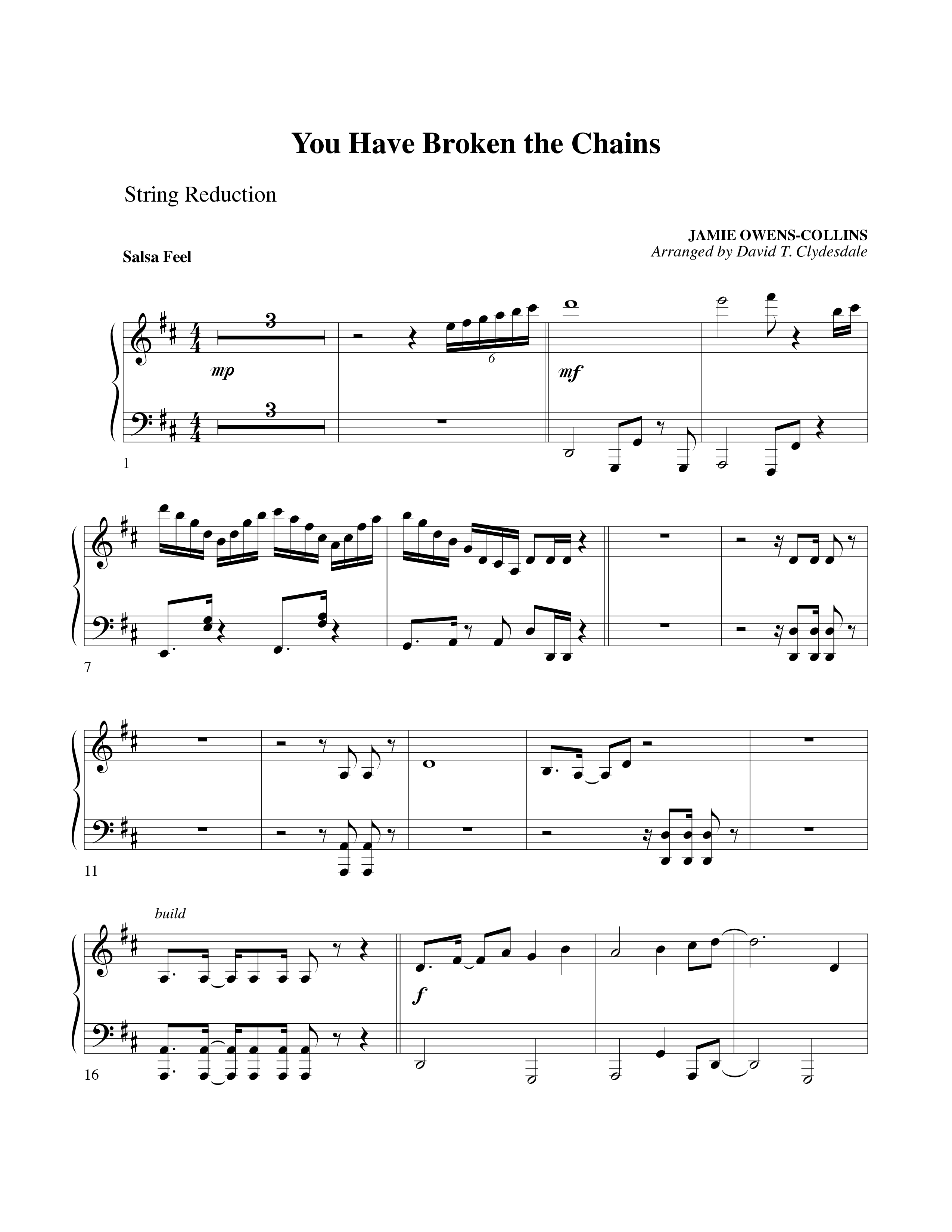 You Have Broken The Chains String Reduction (Word Music Choral / Arr. David Clydesdale)