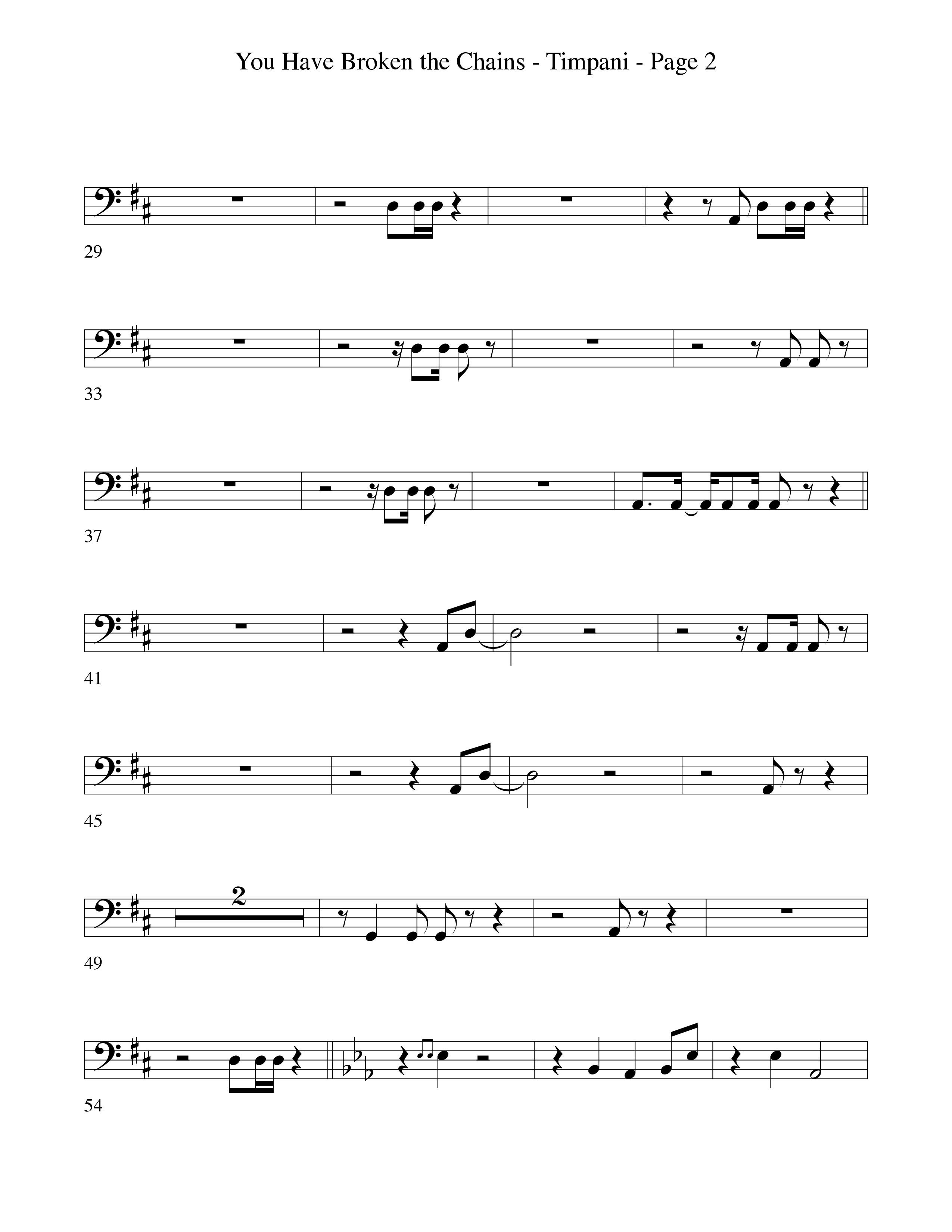 You Have Broken The Chains Timpani (Word Music Choral / Arr. David Clydesdale)