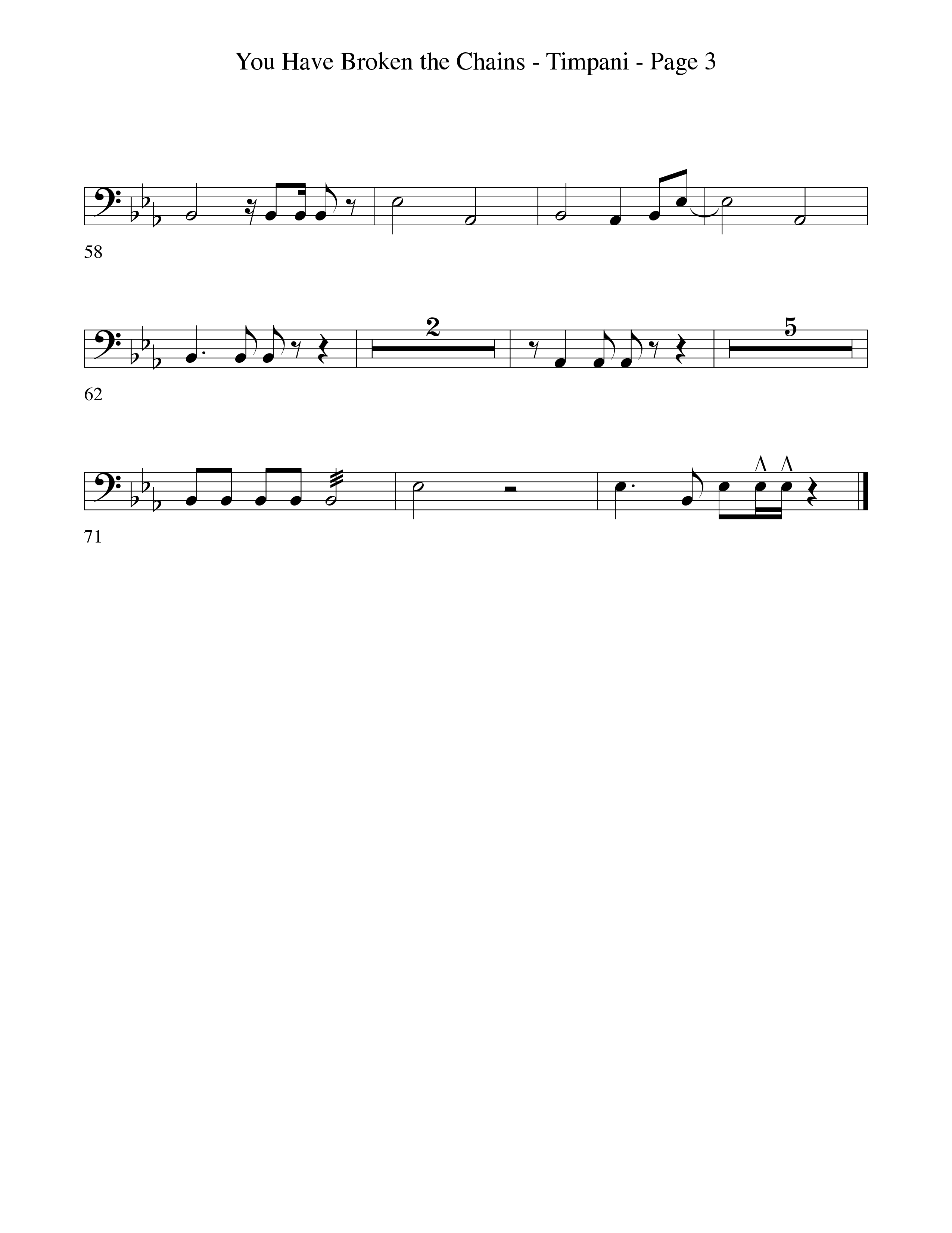 You Have Broken The Chains Timpani (Word Music Choral / Arr. David Clydesdale)