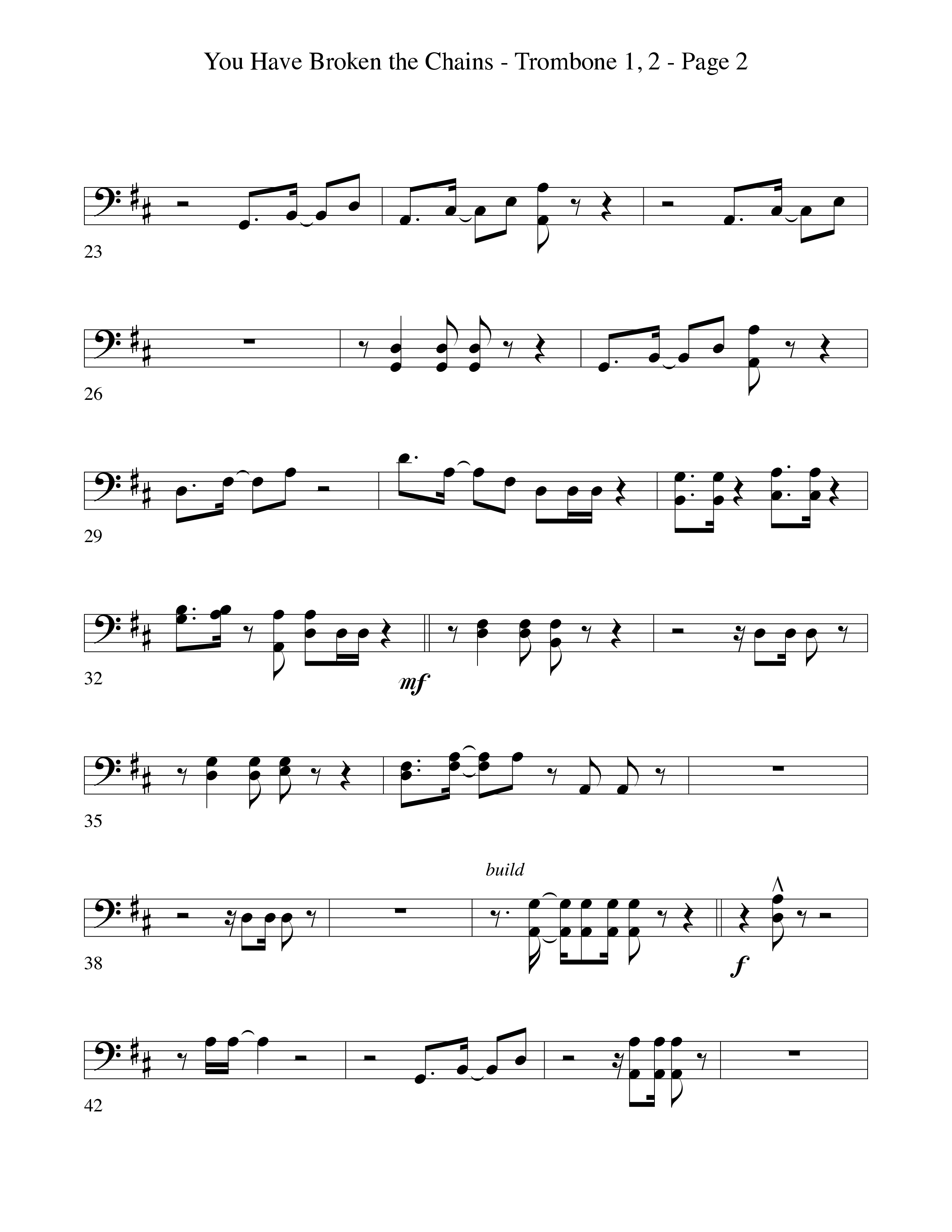 You Have Broken The Chains Trombone 1/2 (Word Music Choral / Arr. David Clydesdale)
