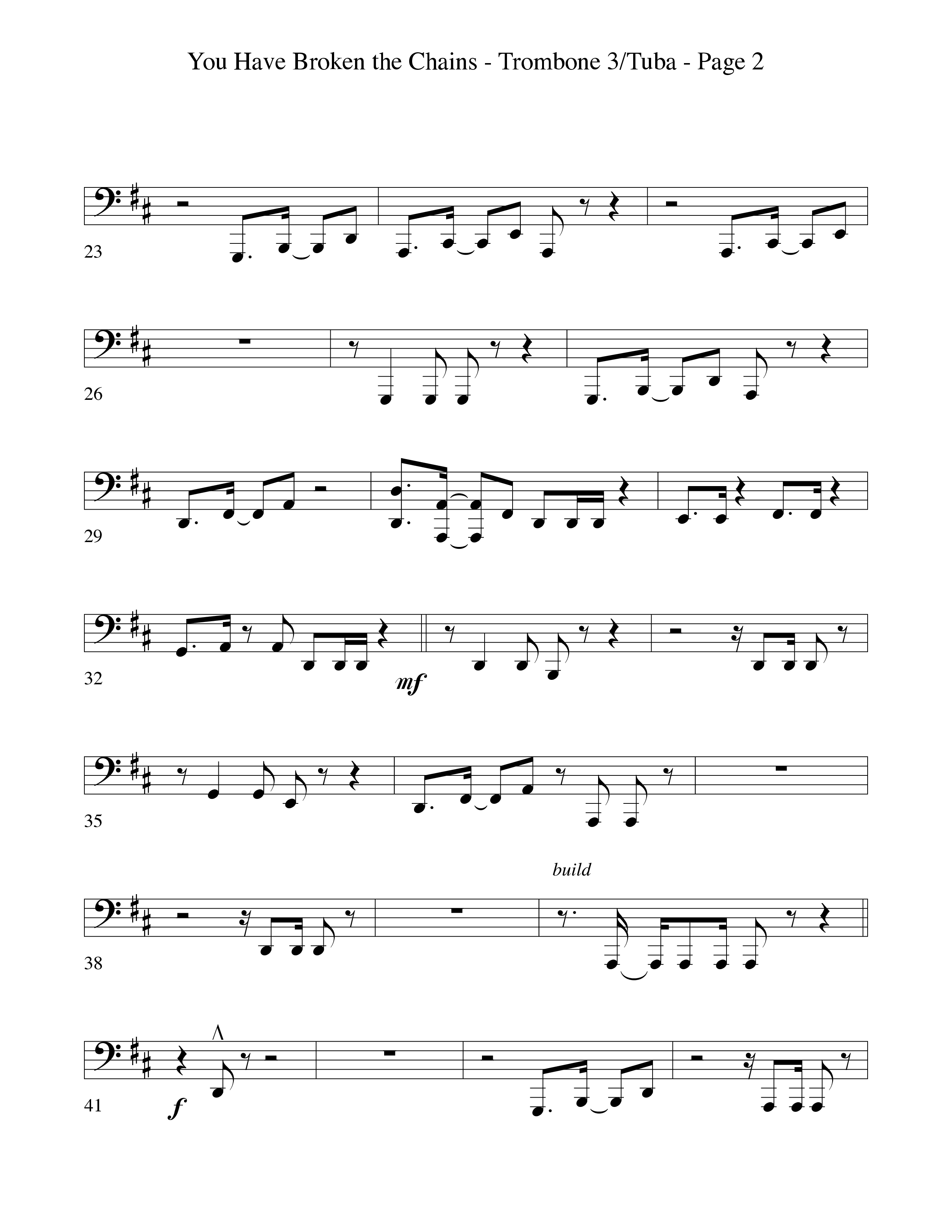 You Have Broken The Chains Trombone 3/Tuba (Word Music Choral / Arr. David Clydesdale)