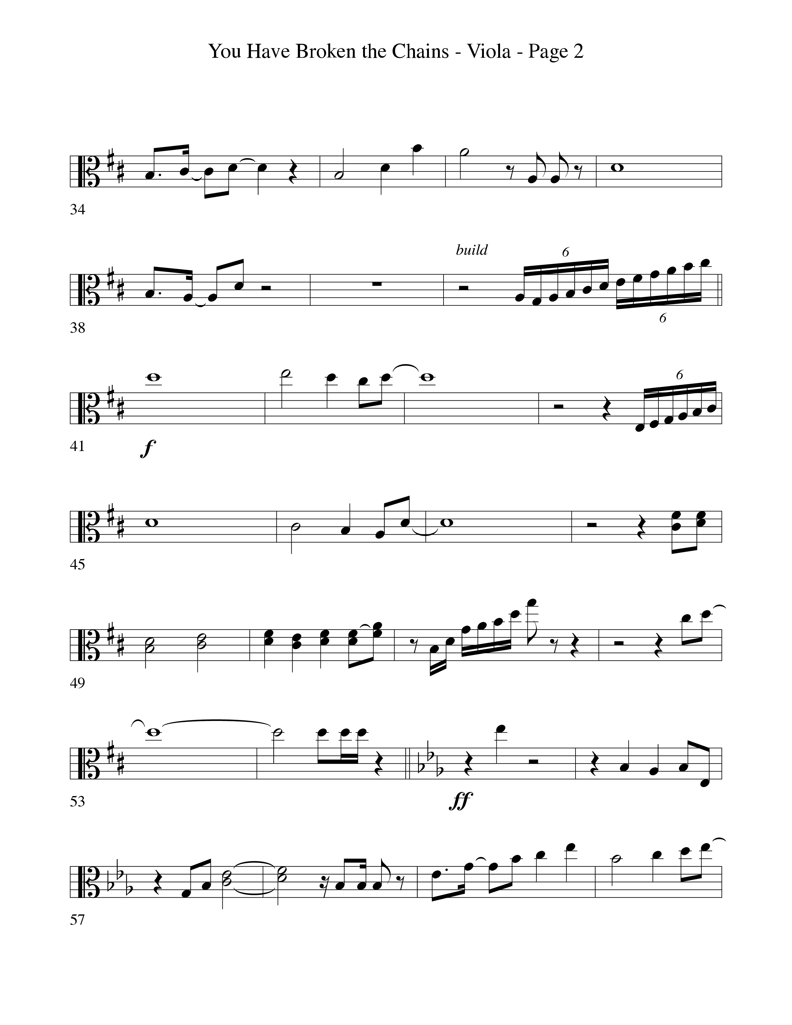 You Have Broken The Chains Viola (Word Music Choral / Arr. David Clydesdale)