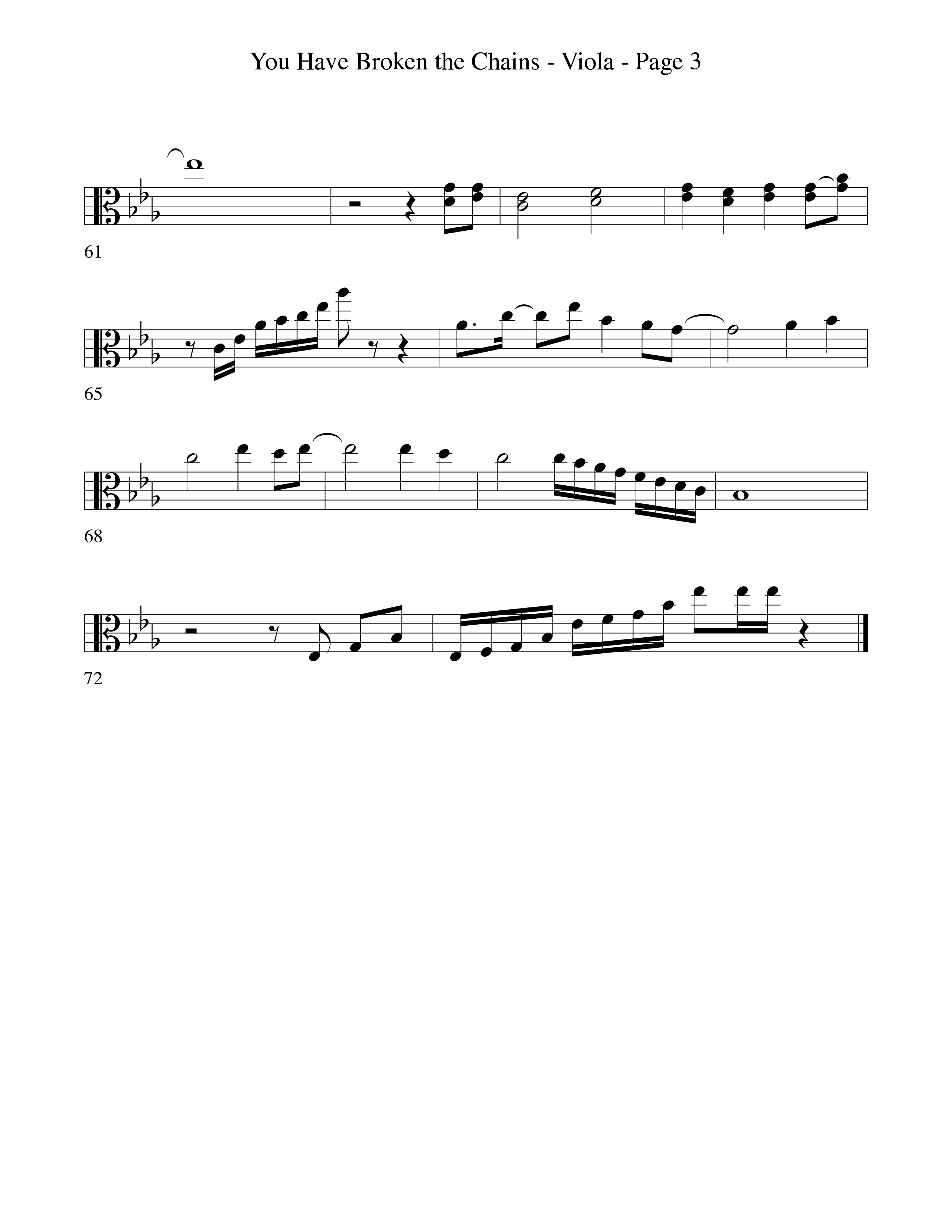 You Have Broken The Chains Viola (Word Music Choral / Arr. David Clydesdale)