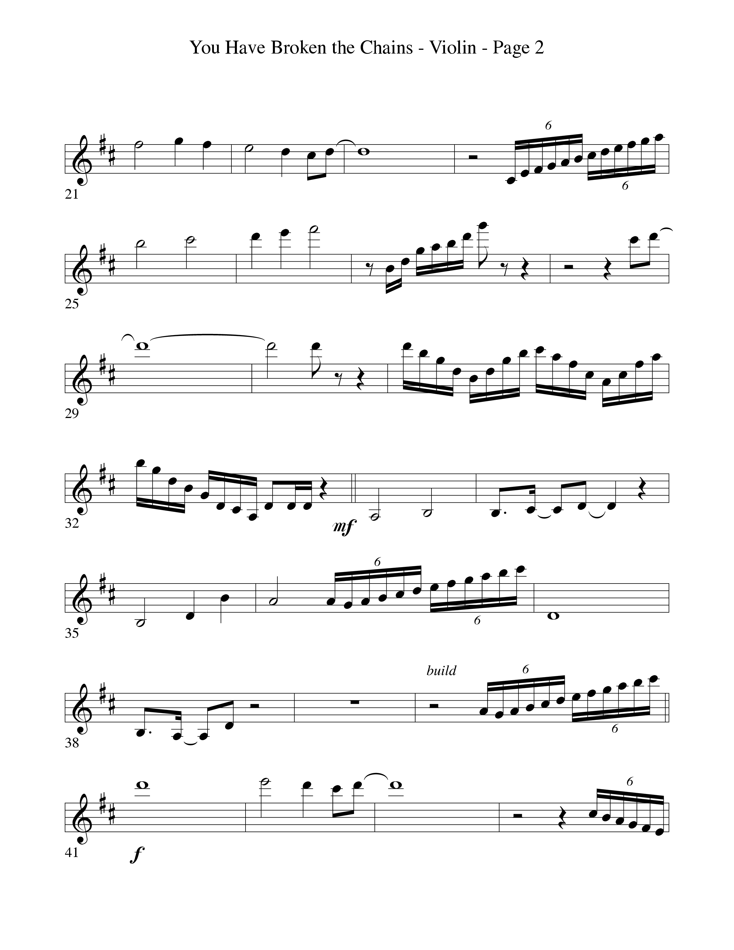 You Have Broken The Chains Violins (Word Music Choral / Arr. David Clydesdale)
