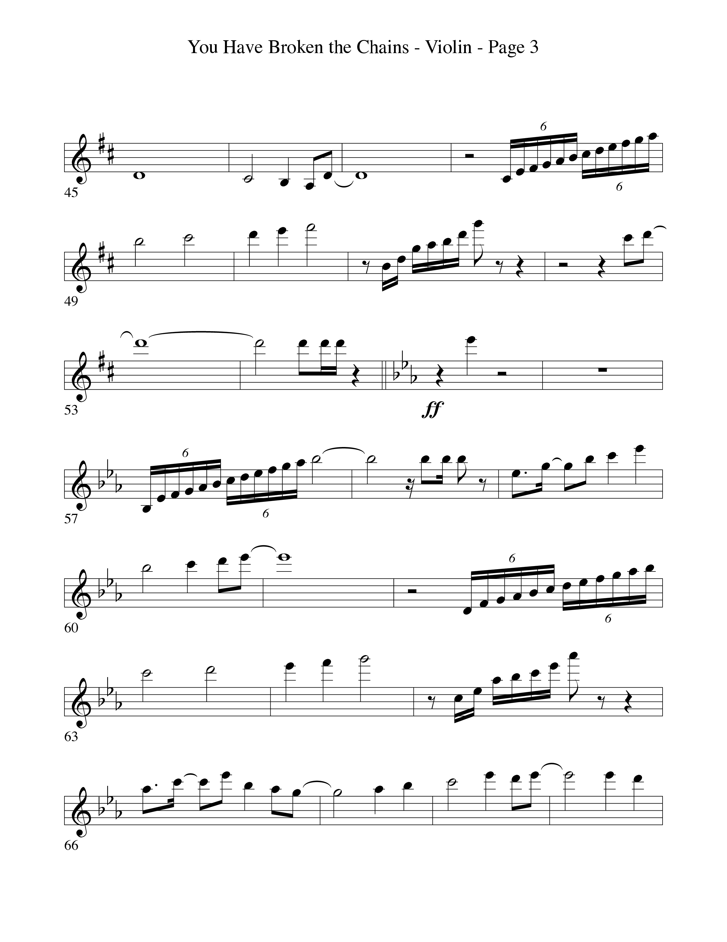 You Have Broken The Chains Violins (Word Music Choral / Arr. David Clydesdale)