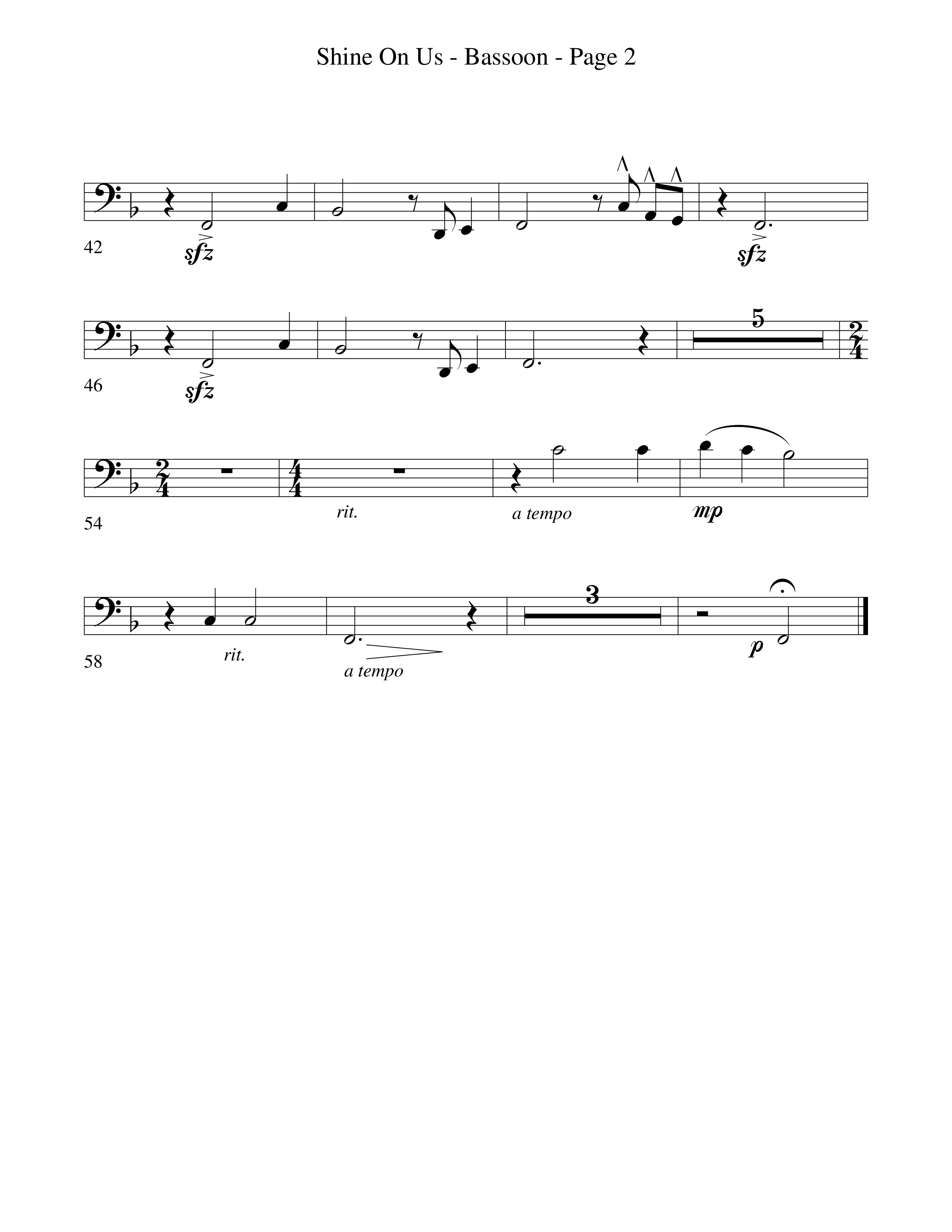 Shine On Us Bassoon (Word Music Choral / Arr. Robert Sterling)