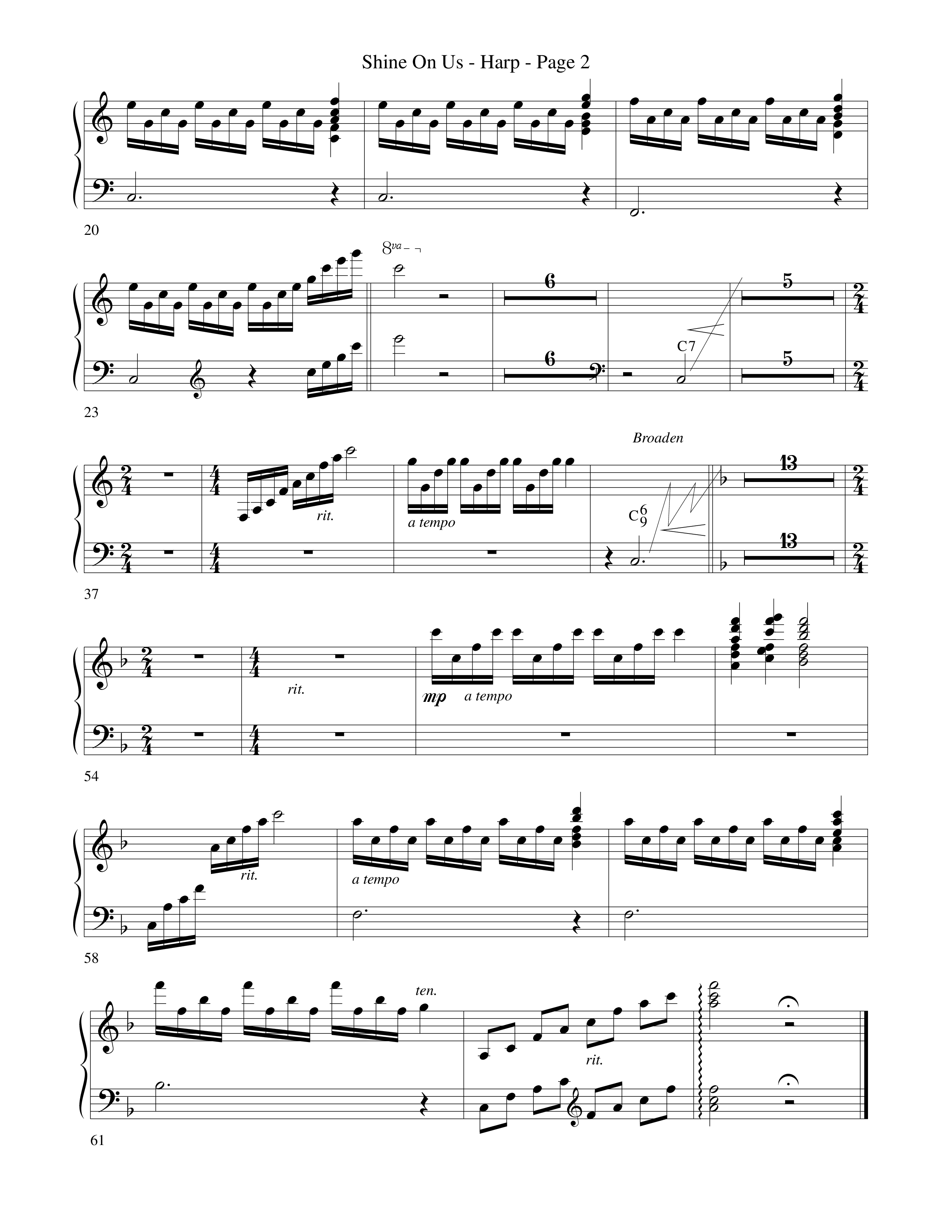 Shine On Us Harp (Word Music Choral / Arr. Robert Sterling)