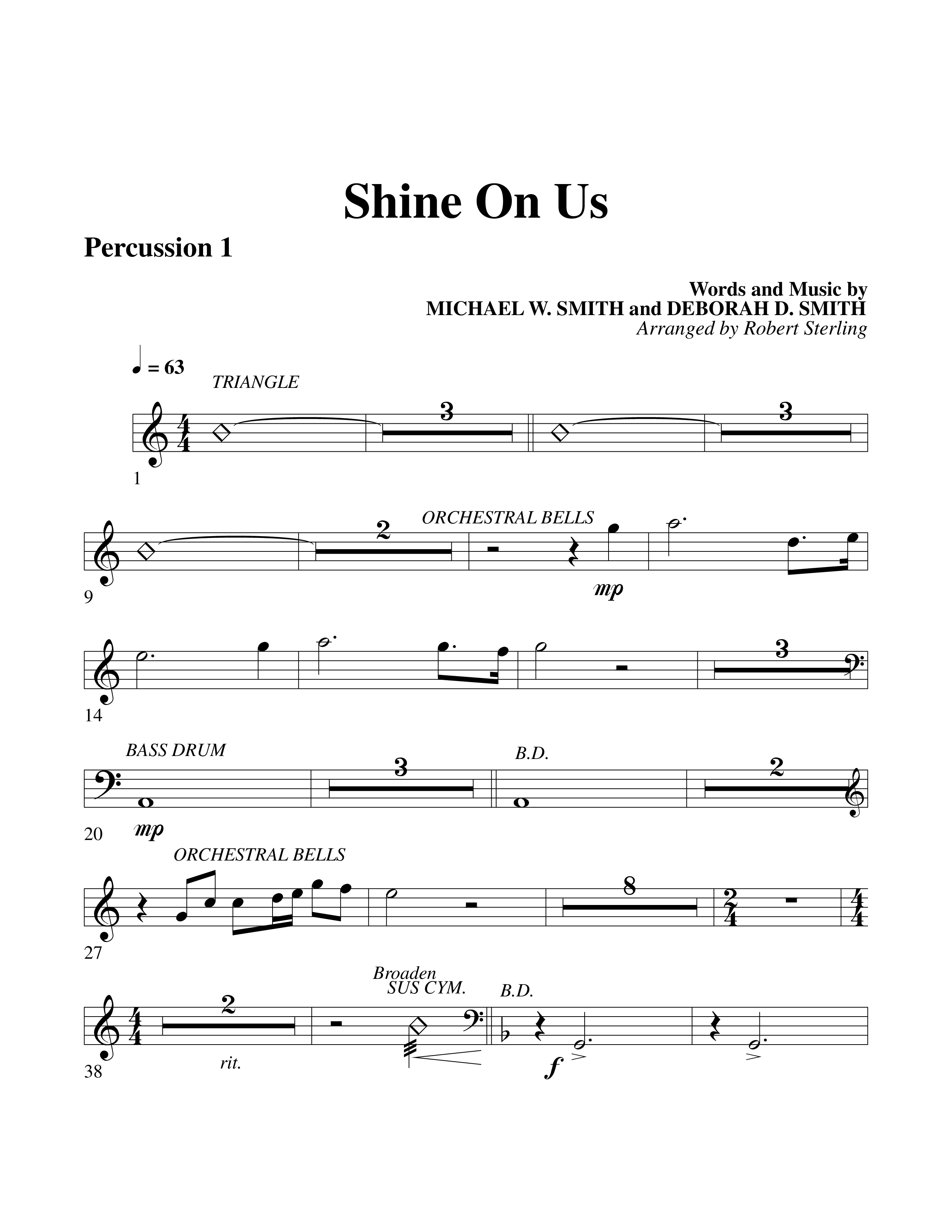 Shine On Us Percussion 1/2 (Word Music Choral / Arr. Robert Sterling)