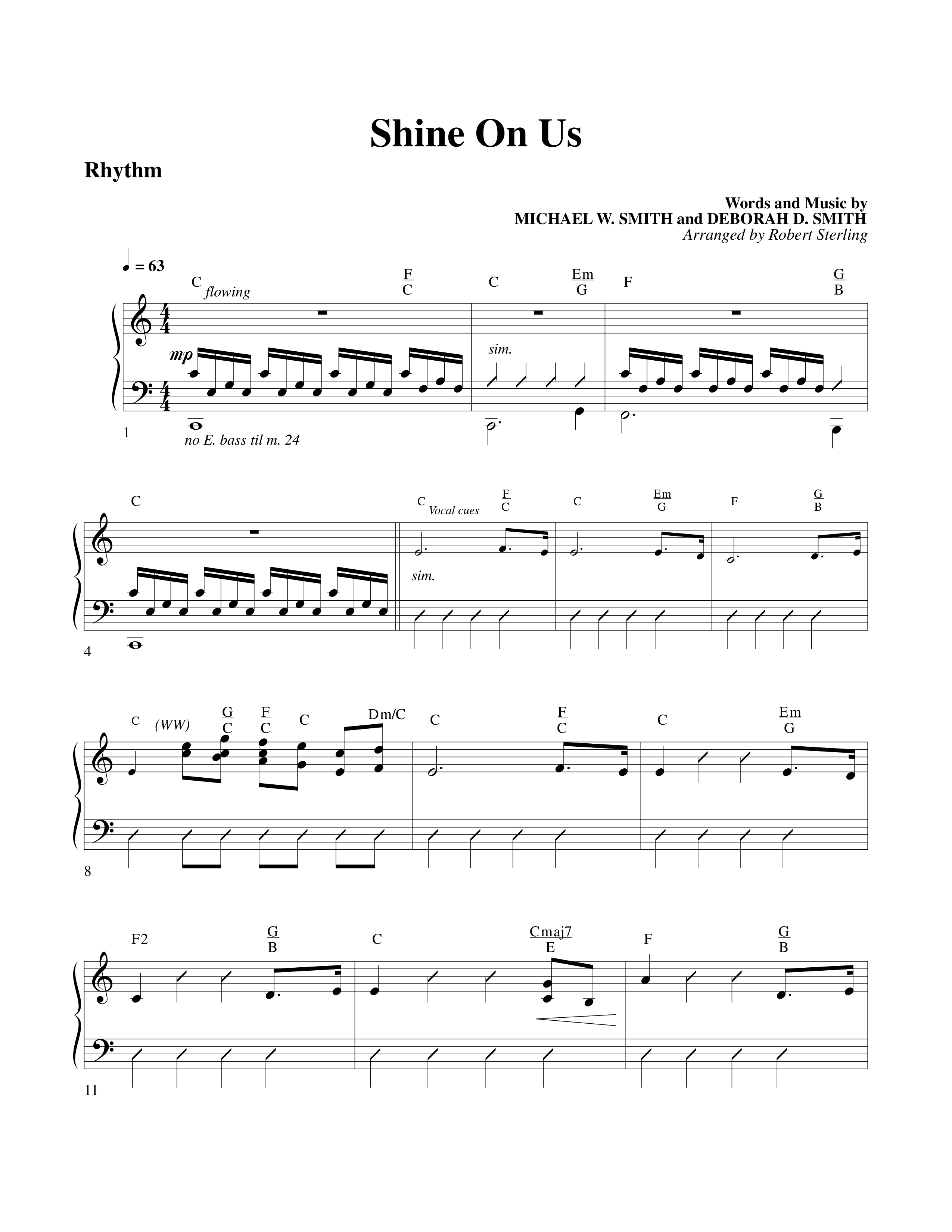 Shine On Us Rhythm Chart (Word Music Choral / Arr. Robert Sterling)