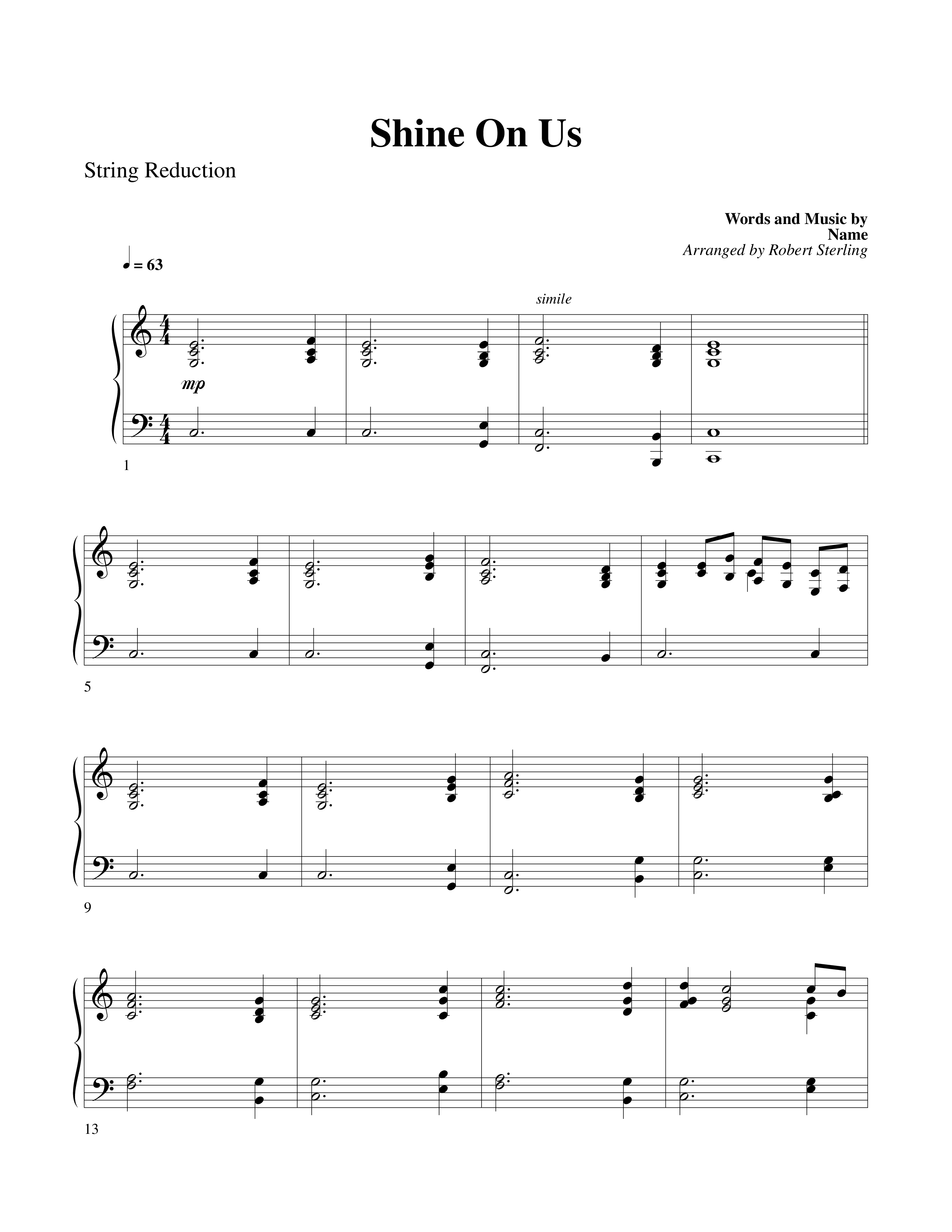 Shine On Us String Reduction (Word Music Choral / Arr. Robert Sterling)