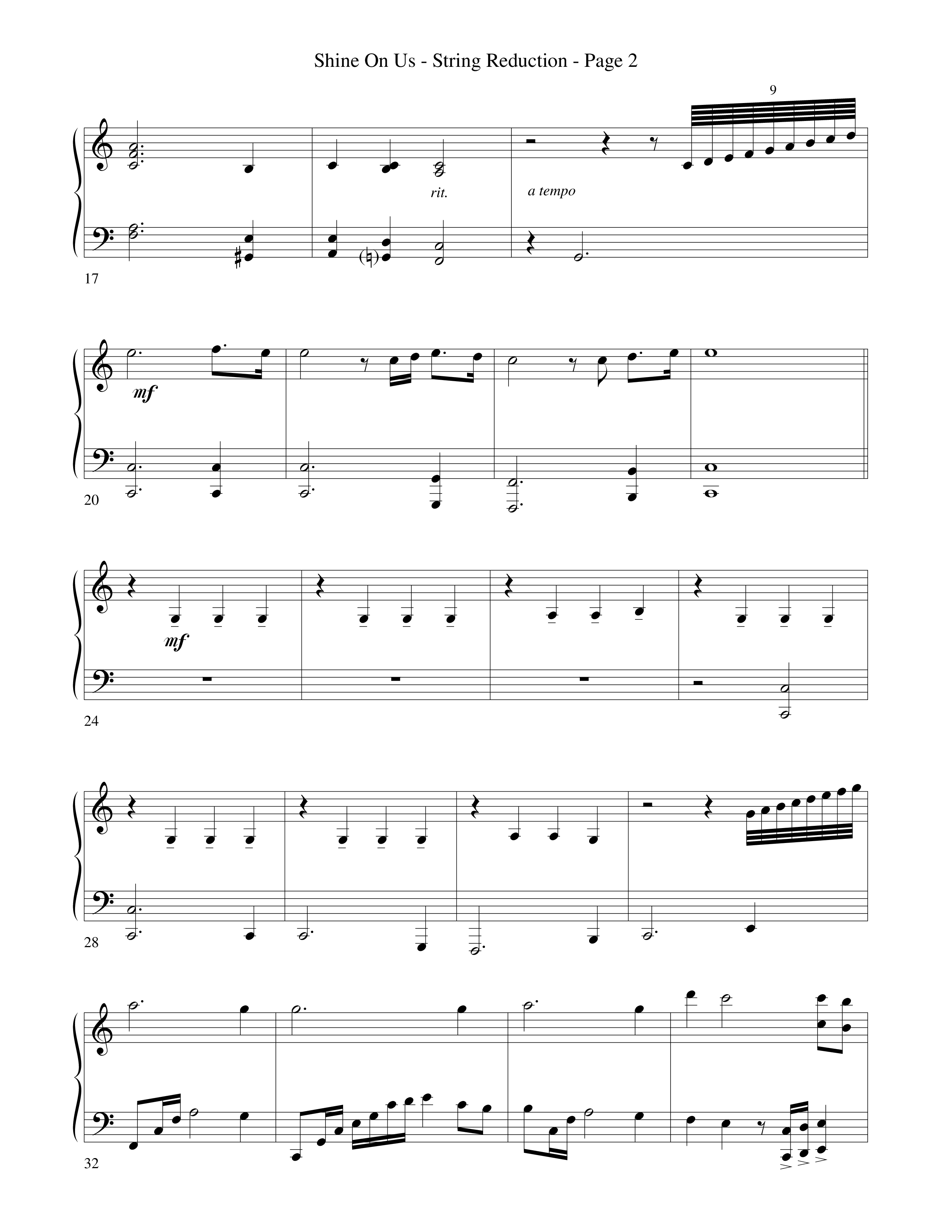 Shine On Us String Reduction (Word Music Choral / Arr. Robert Sterling)