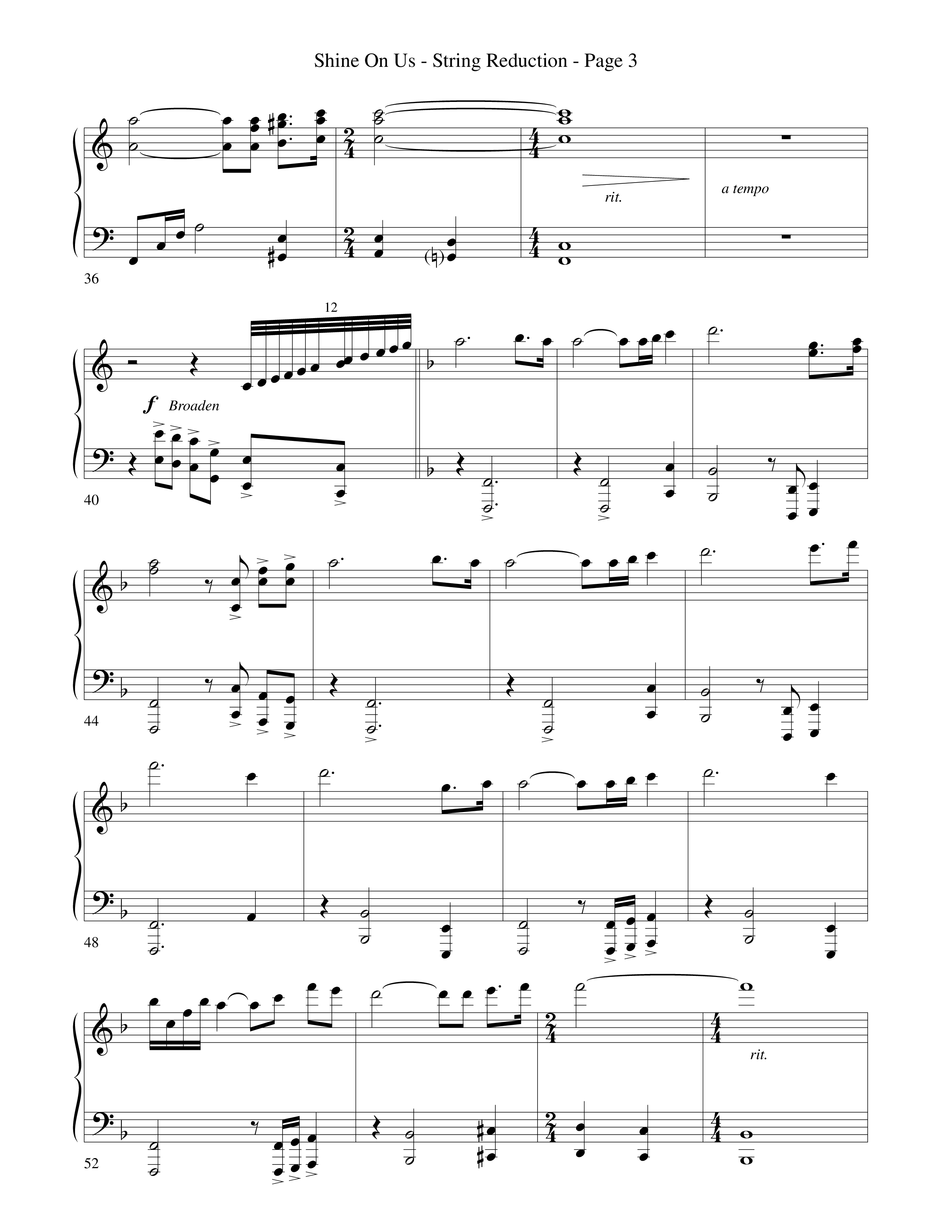 Shine On Us String Reduction (Word Music Choral / Arr. Robert Sterling)