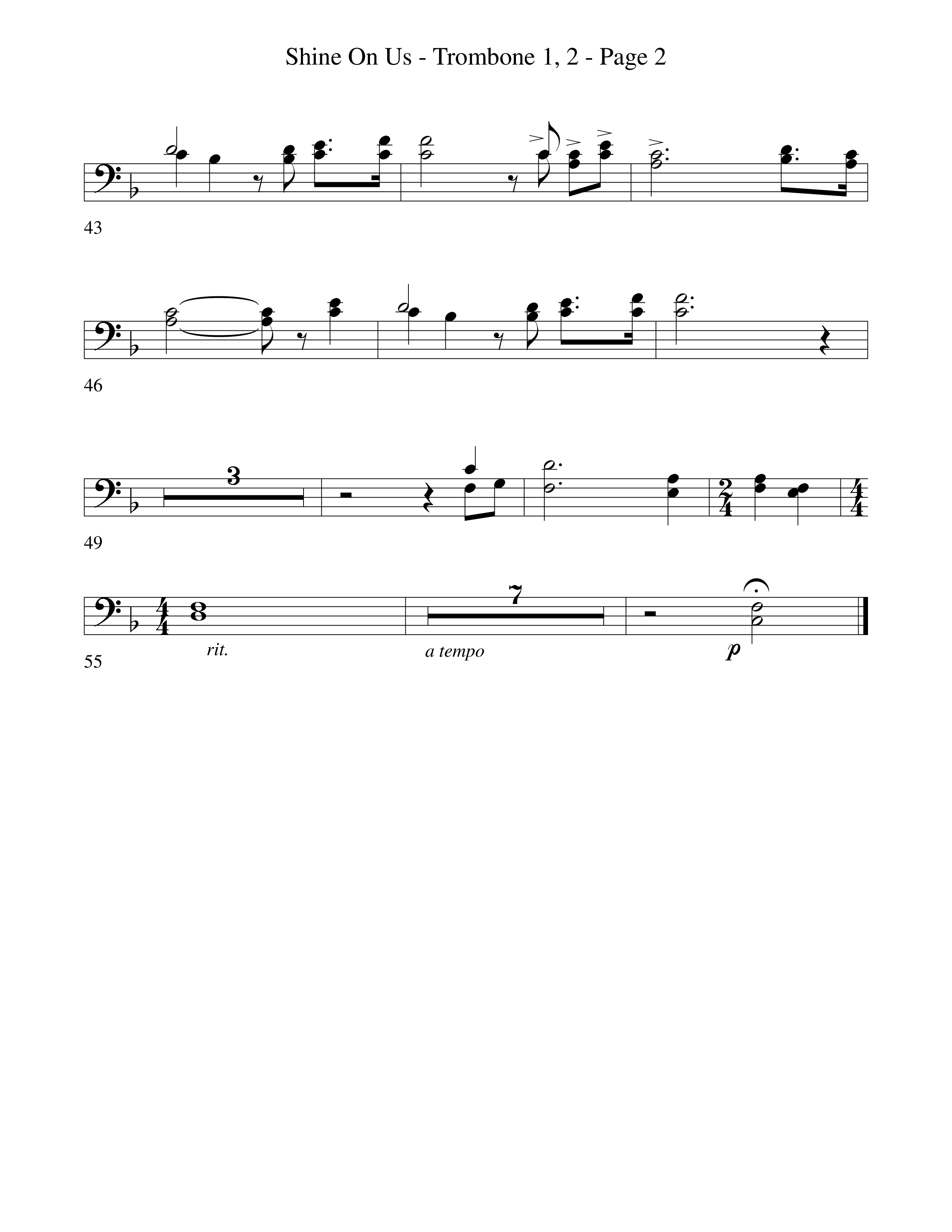 Shine On Us Trombone 1/2 (Word Music Choral / Arr. Robert Sterling)