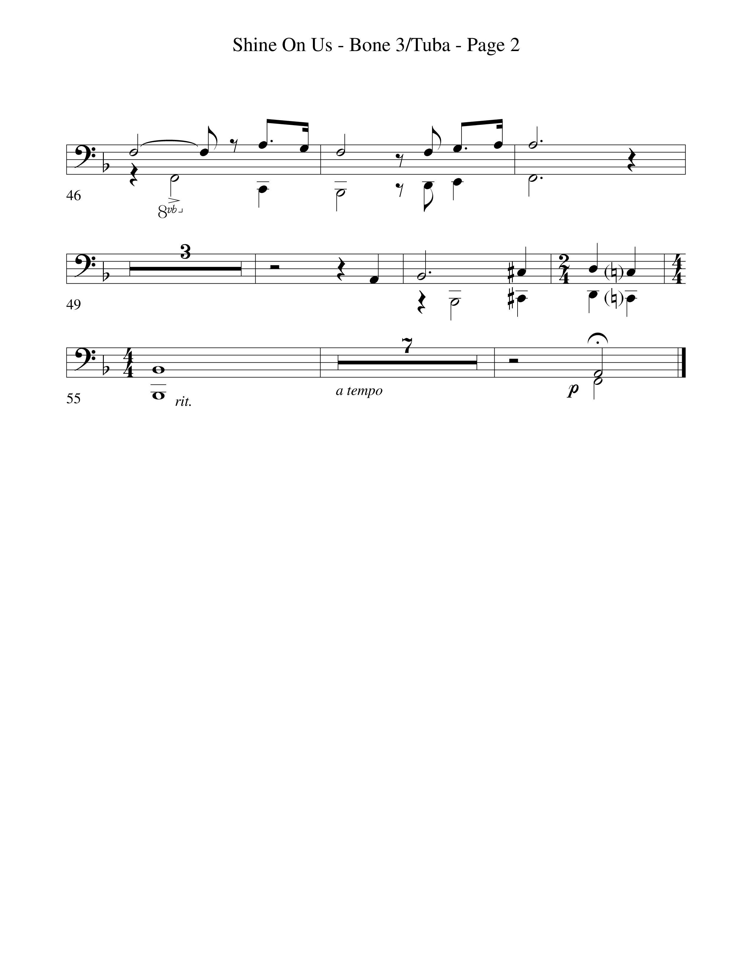 Shine On Us Trombone 3/Tuba (Word Music Choral / Arr. Robert Sterling)