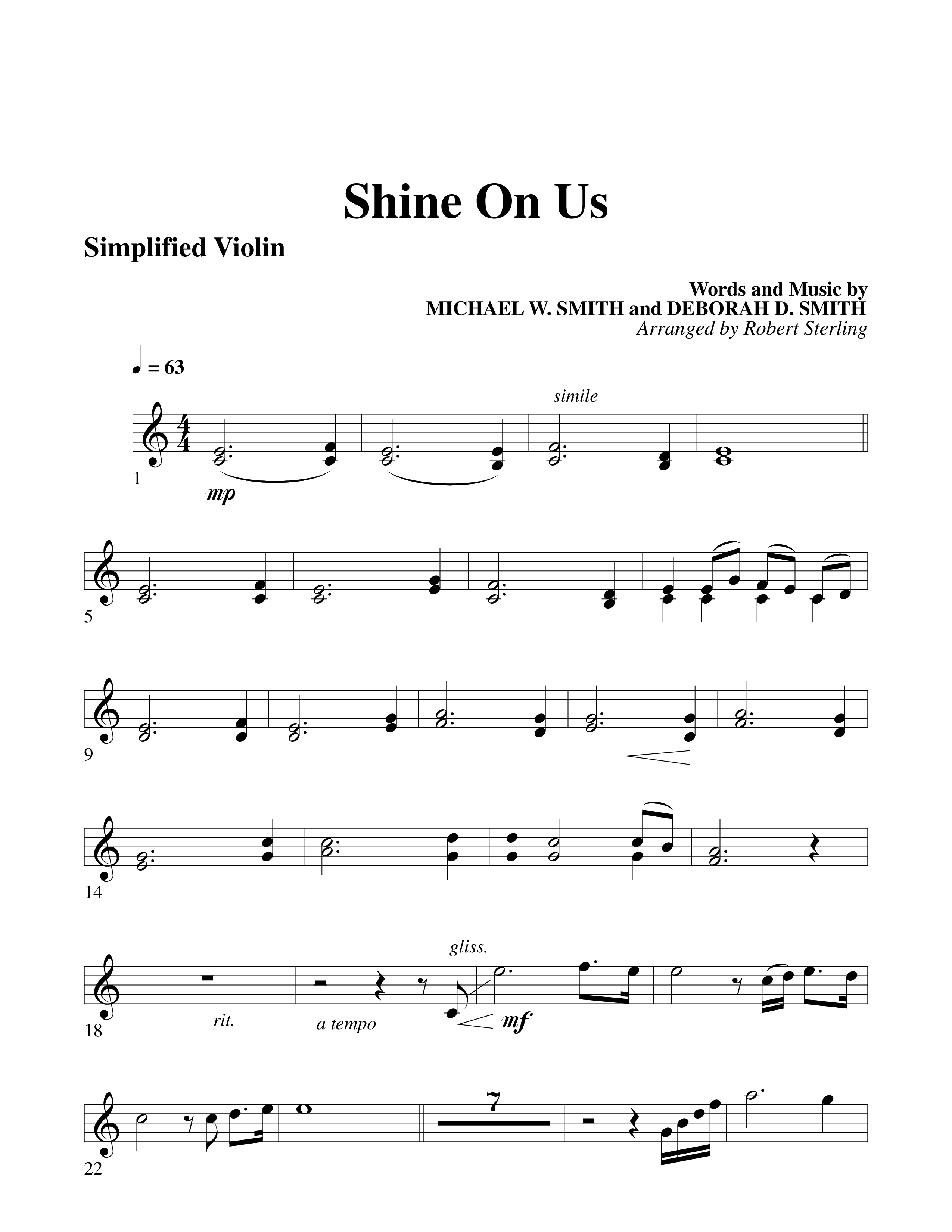 Shine On Us Violins (Word Music Choral / Arr. Robert Sterling)