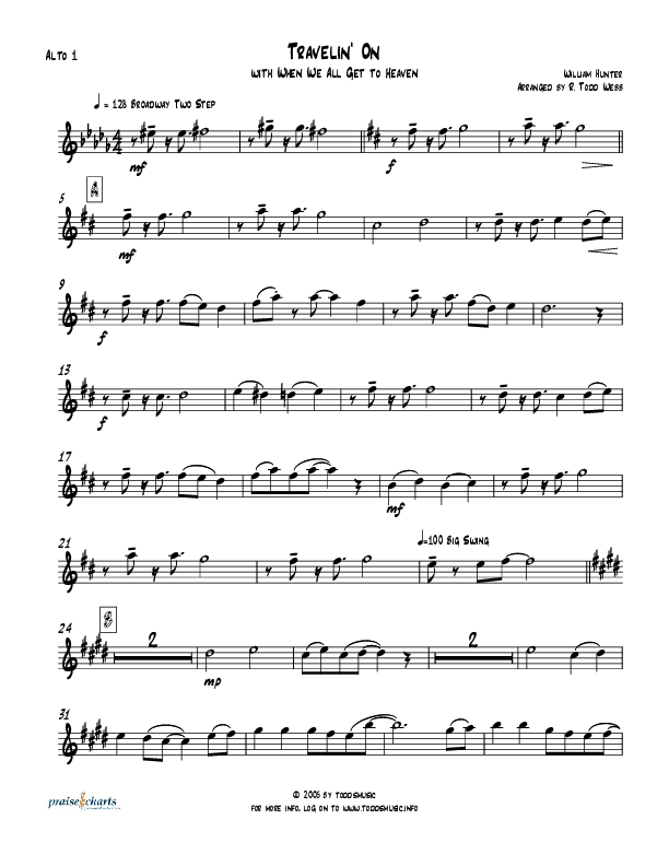Travelin On (with When We All Get To Heaven) Alto Sax 1/2 (Todd Webb)