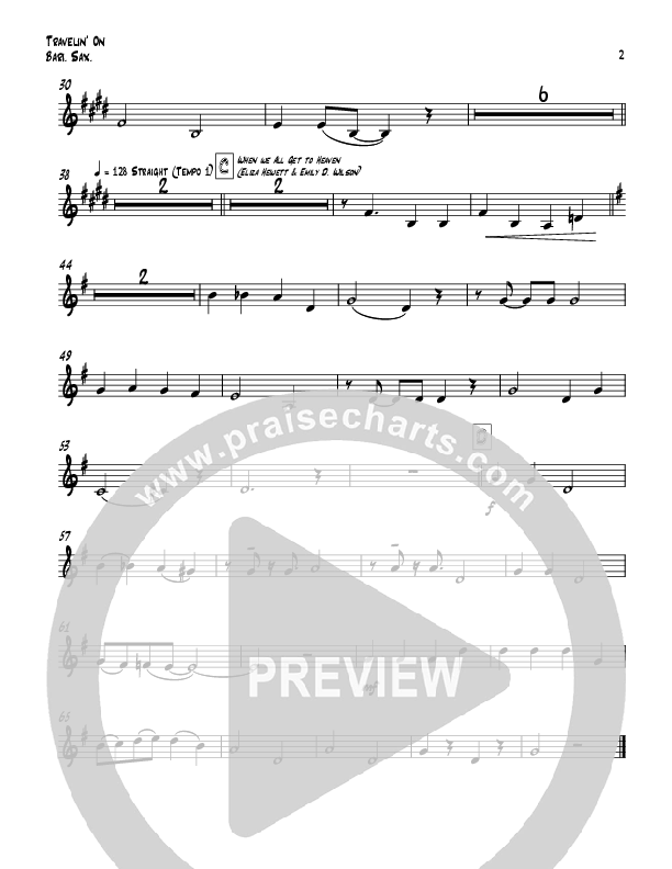 Travelin On (with When We All Get To Heaven) Bari Sax (Todd Webb)